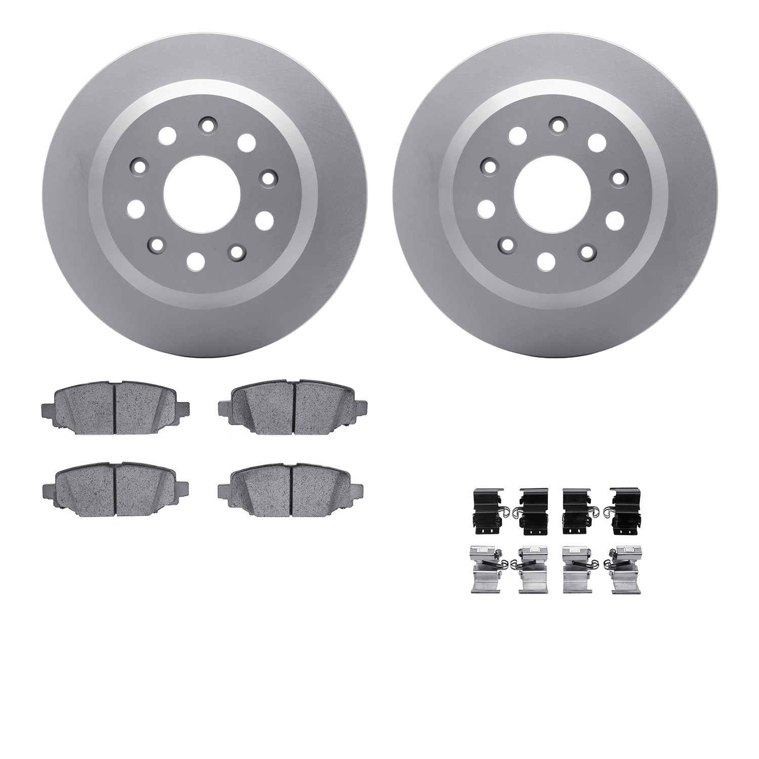 DFC GEOSPEC Coated Rotors with 5000 Brake Pads - Ceramic and Hardware