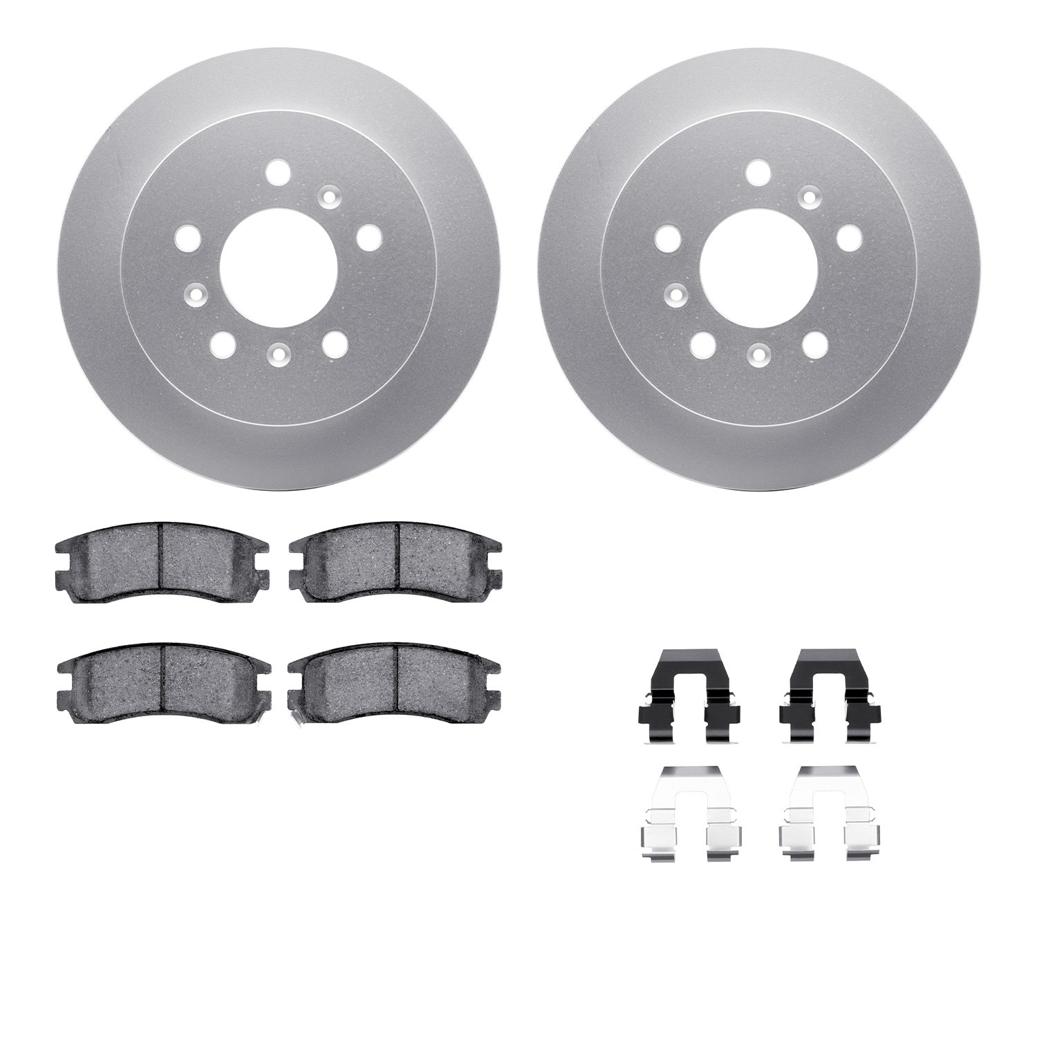 DFC GEOSPEC Coated Rotors with 5000 Brake Pads - Ceramic and Hardware