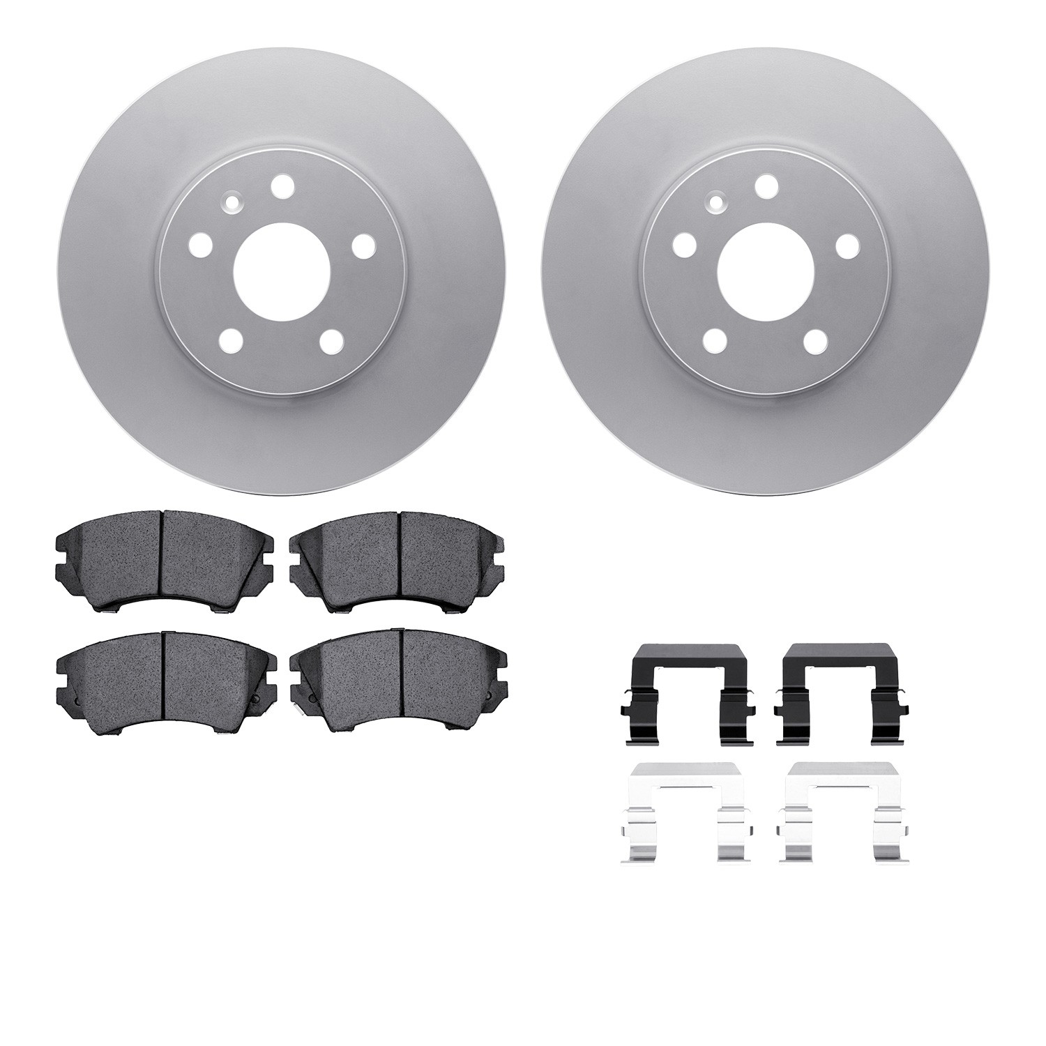 DFC GEOSPEC Coated Rotors with 5000 Brake Pads - Ceramic and Hardware