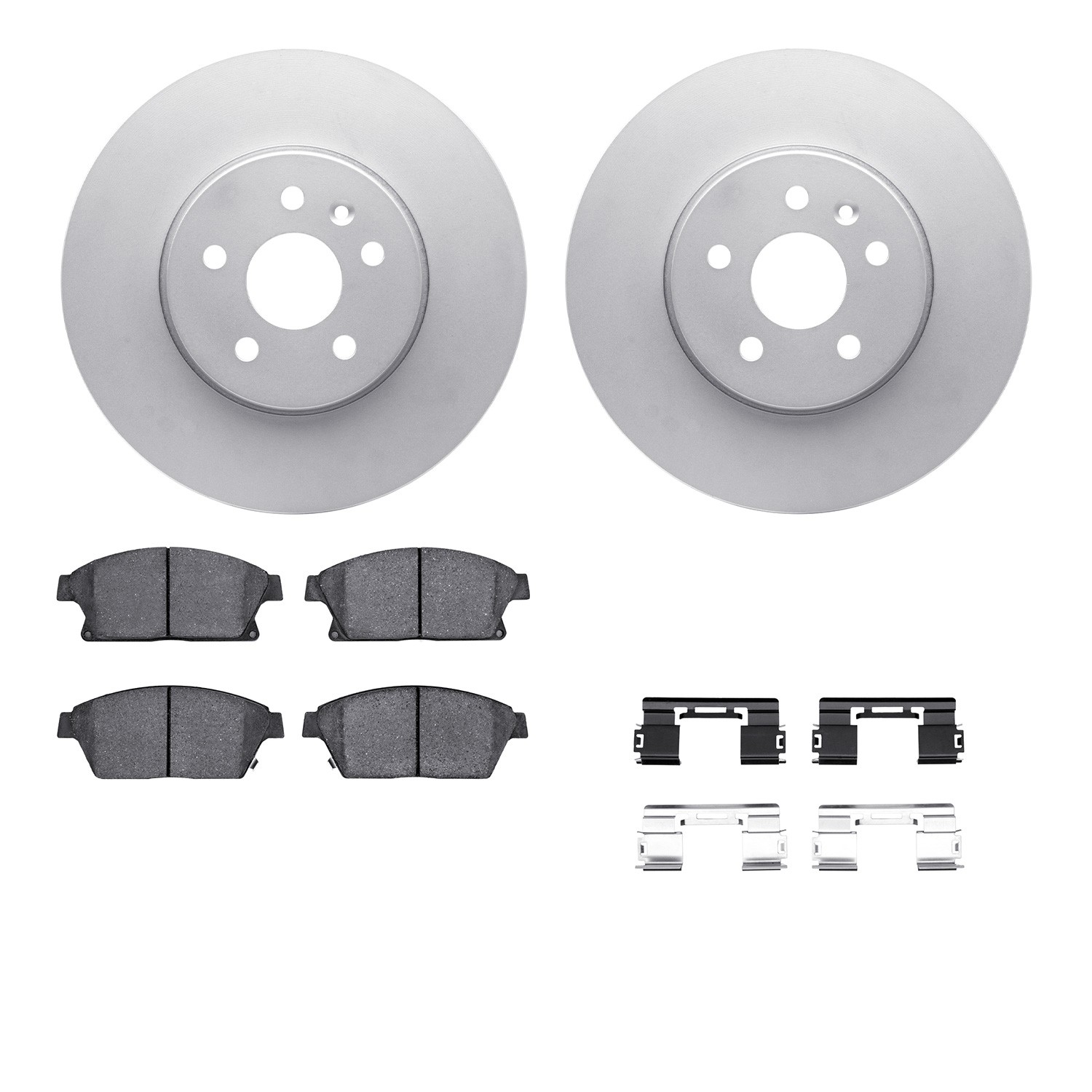 DFC GEOSPEC Coated Rotors with 5000 Brake Pads - Ceramic and Hardware