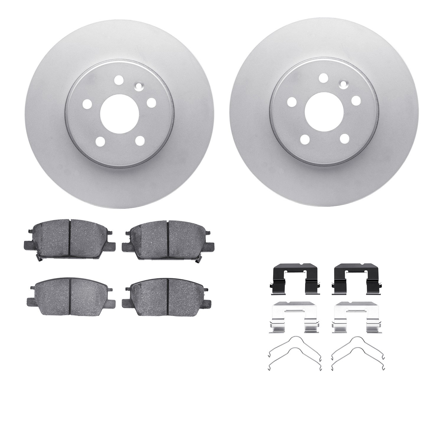 DFC GEOSPEC Coated Rotors with 5000 Brake Pads - Ceramic and Hardware