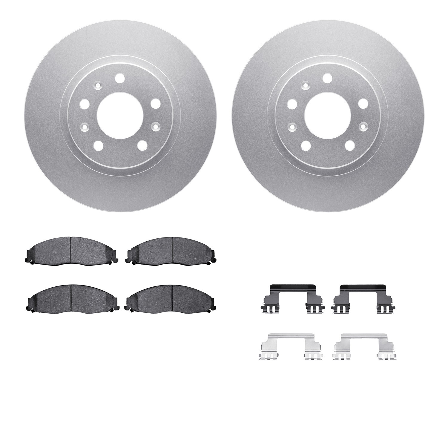 DFC GEOSPEC Coated Rotors with 5000 Brake Pads - Ceramic and Hardware