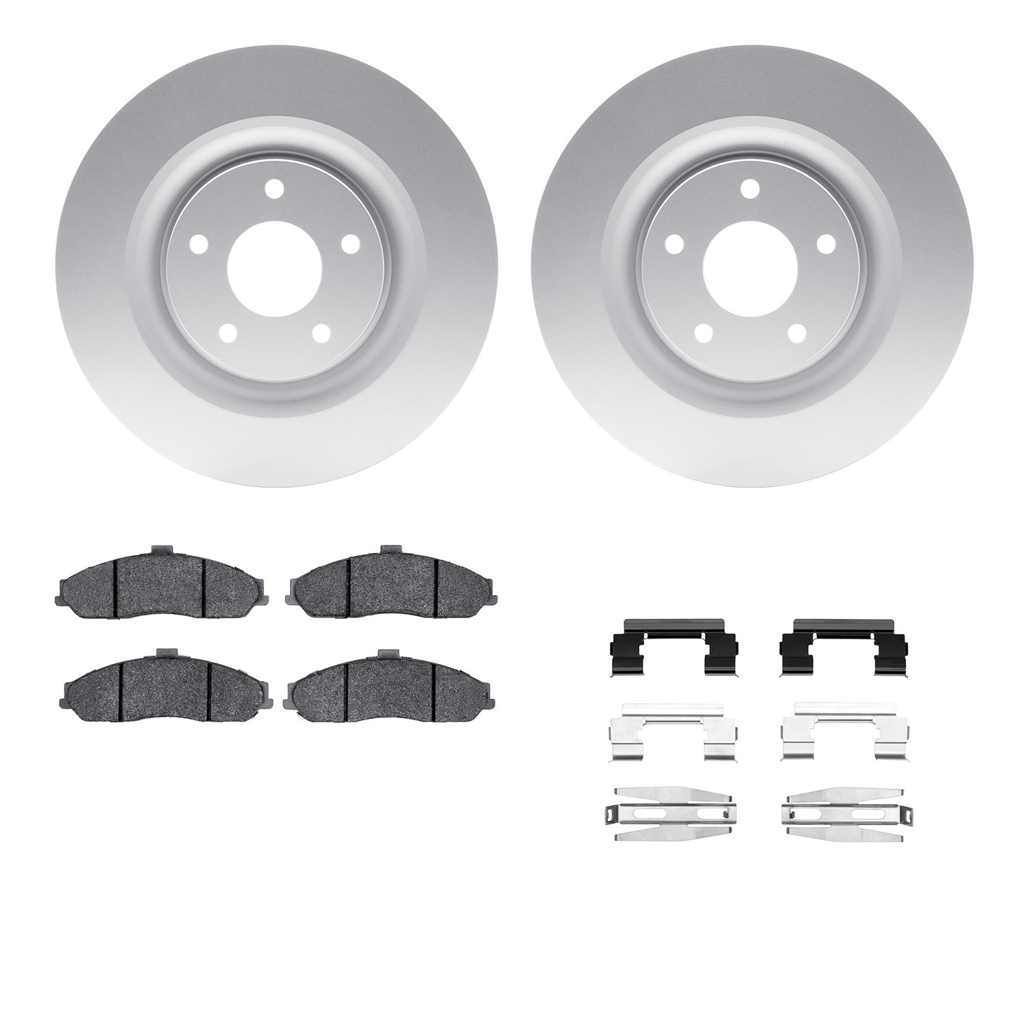 DFC GEOSPEC Coated Rotors with 5000 Brake Pads - Ceramic and Hardware