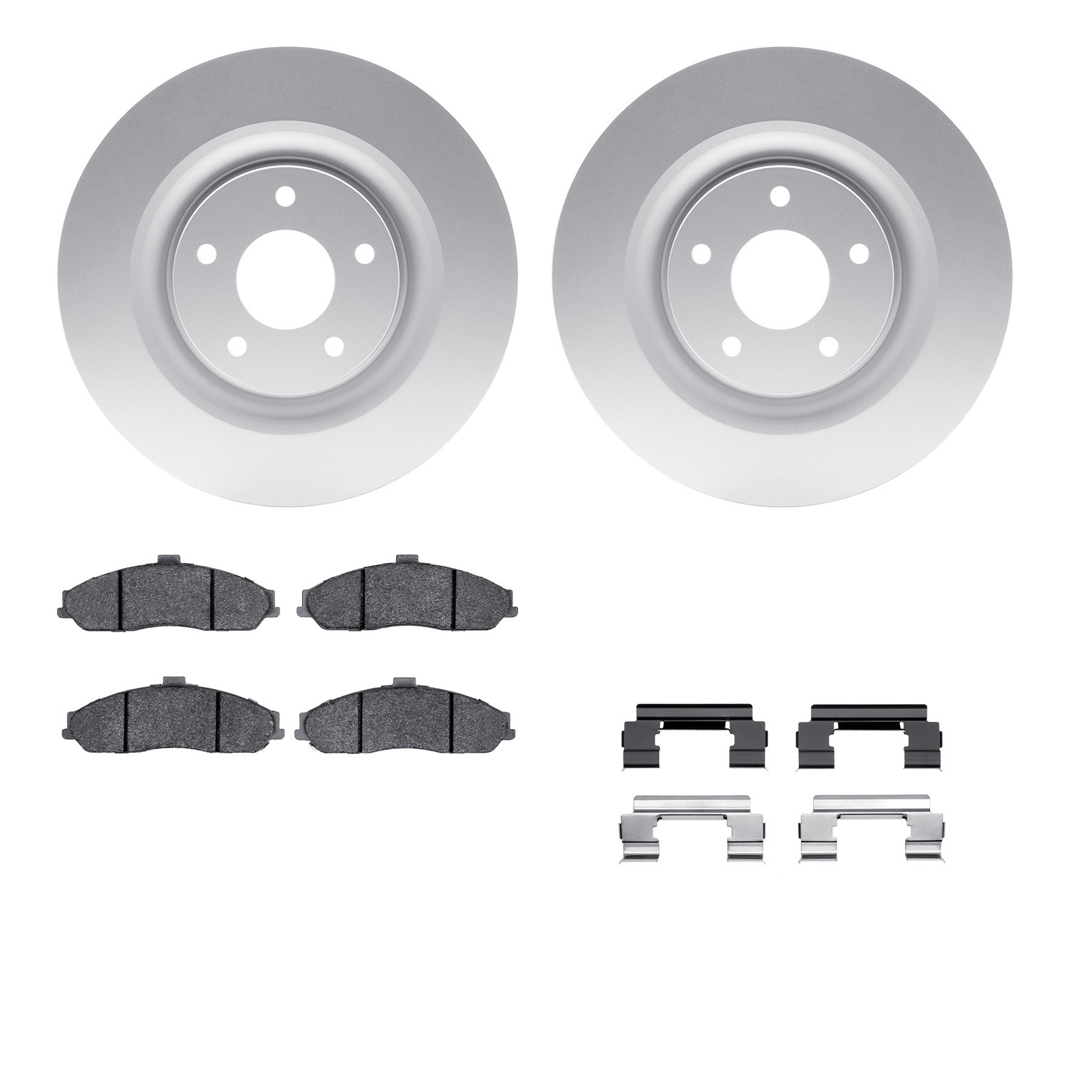 DFC GEOSPEC Coated Rotors with 5000 Brake Pads - Ceramic and Hardware