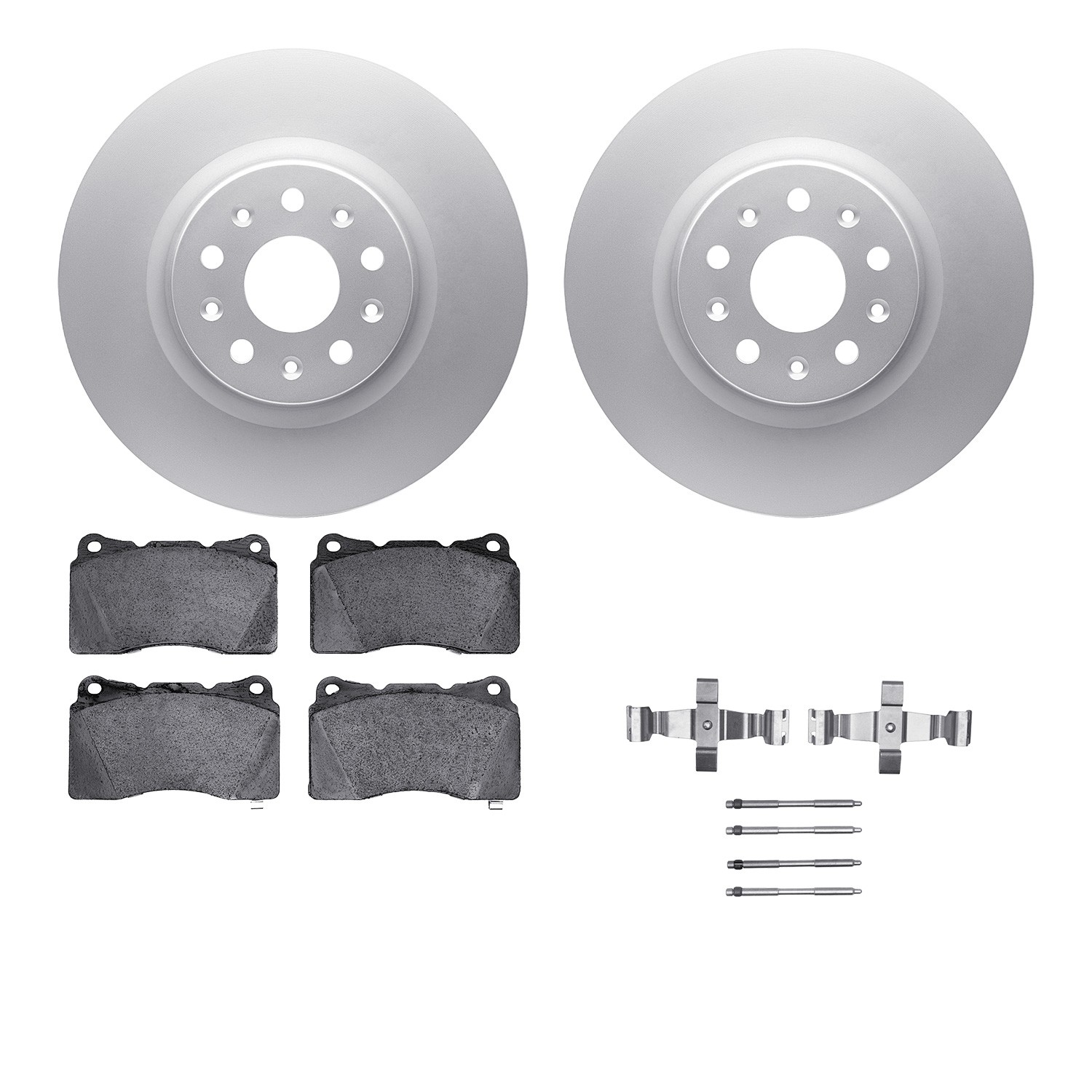 DFC GEOSPEC Coated Rotors with 5000 Brake Pads - Ceramic and Hardware