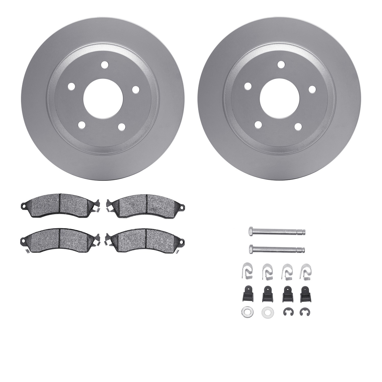 DFC GEOSPEC Coated Rotors with 5000 Brake Pads - Ceramic and Hardware