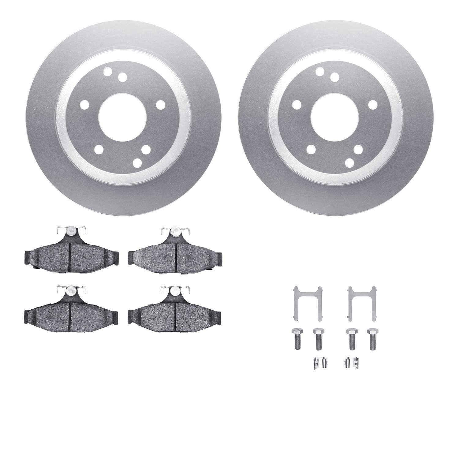DFC GEOSPEC Coated Rotors with 5000 Brake Pads - Ceramic and Hardware