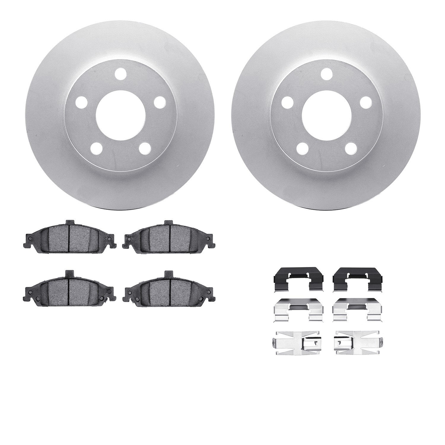 DFC GEOSPEC Coated Rotors with 5000 Brake Pads - Ceramic and Hardware