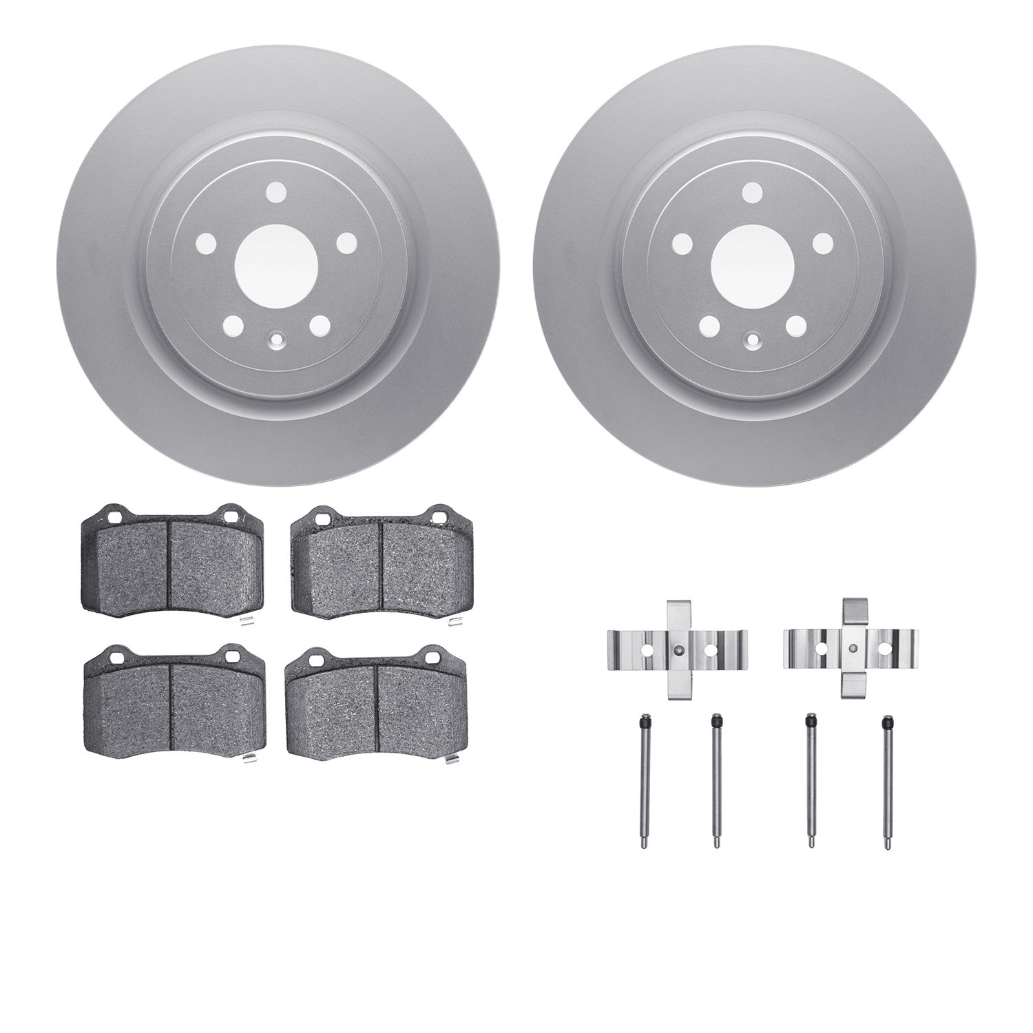 DFC GEOSPEC Coated Rotors with 5000 Brake Pads - Ceramic and Hardware