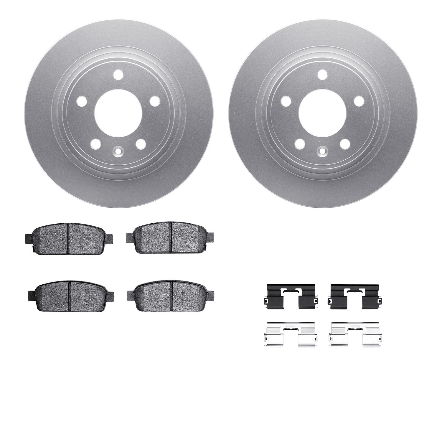 DFC GEOSPEC Coated Rotors with 5000 Brake Pads - Ceramic and Hardware