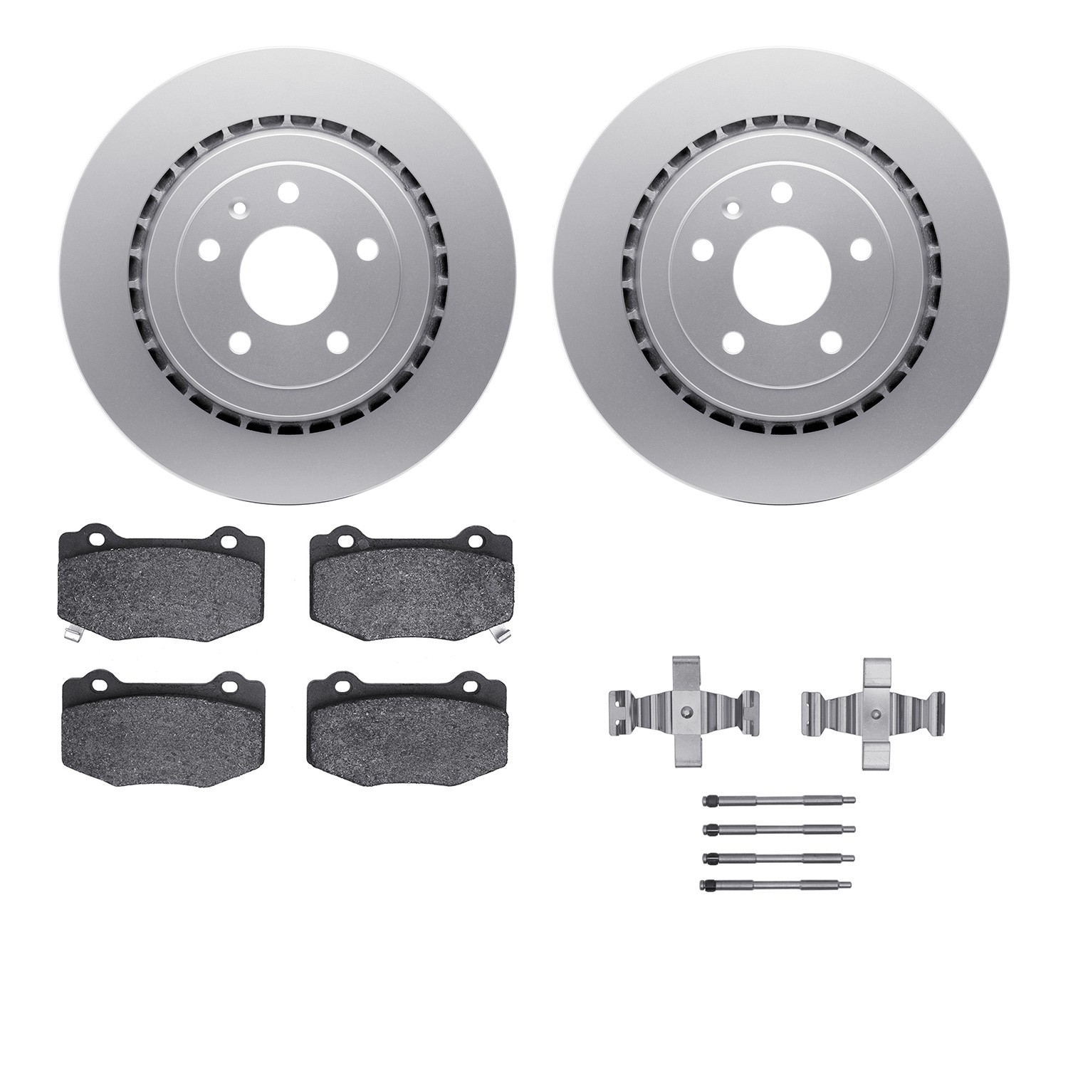 DFC GEOSPEC Coated Rotors with 5000 Brake Pads - Ceramic and Hardware