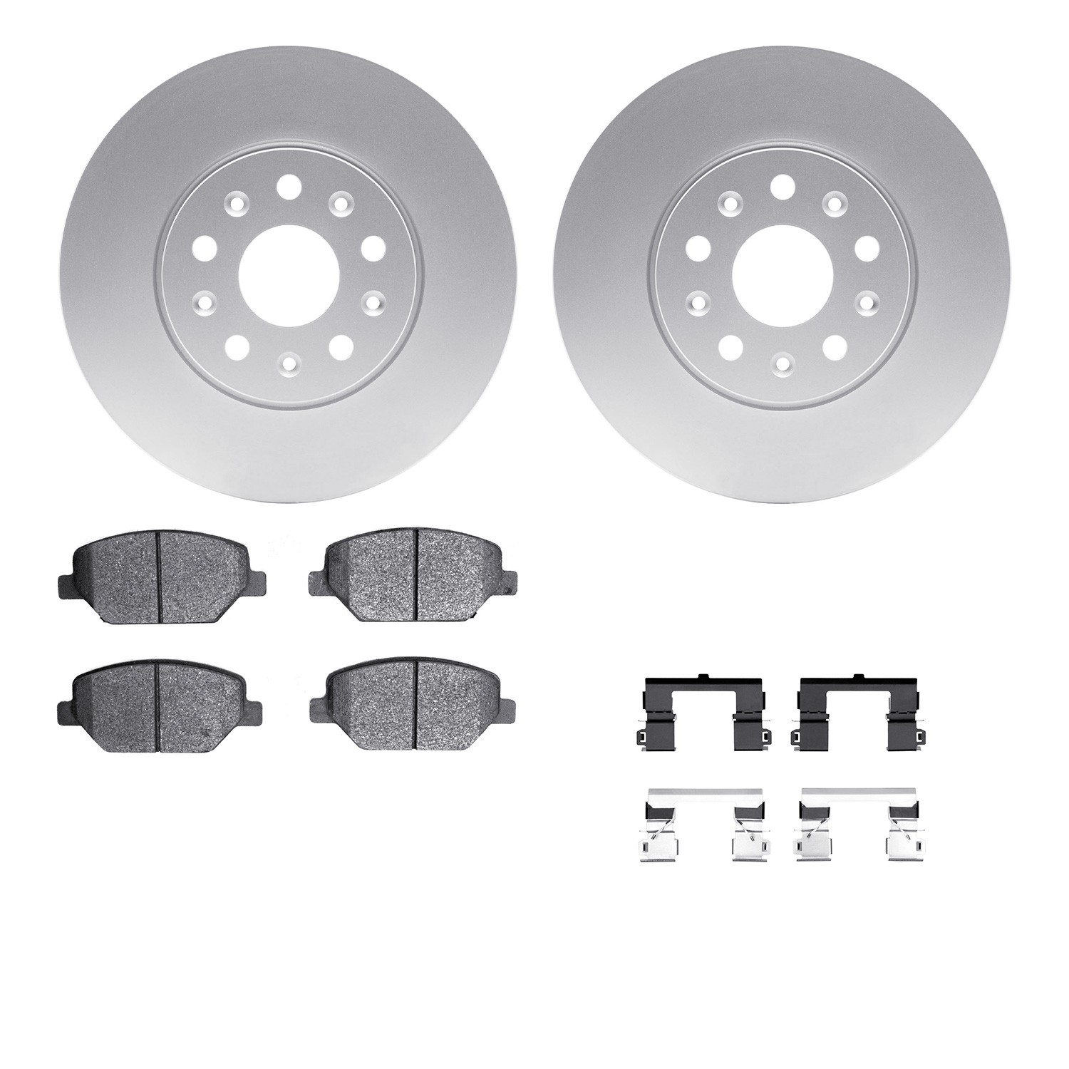 DFC GEOSPEC Coated Rotors with 5000 Brake Pads - Ceramic and Hardware