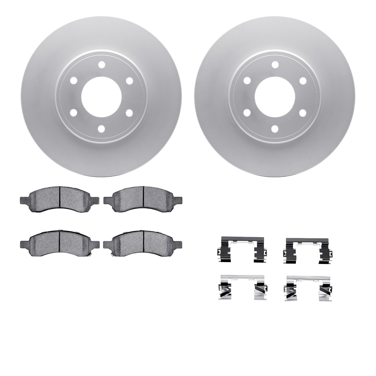 DFC GEOSPEC Coated Rotors with 5000 Brake Pads - Ceramic and Hardware