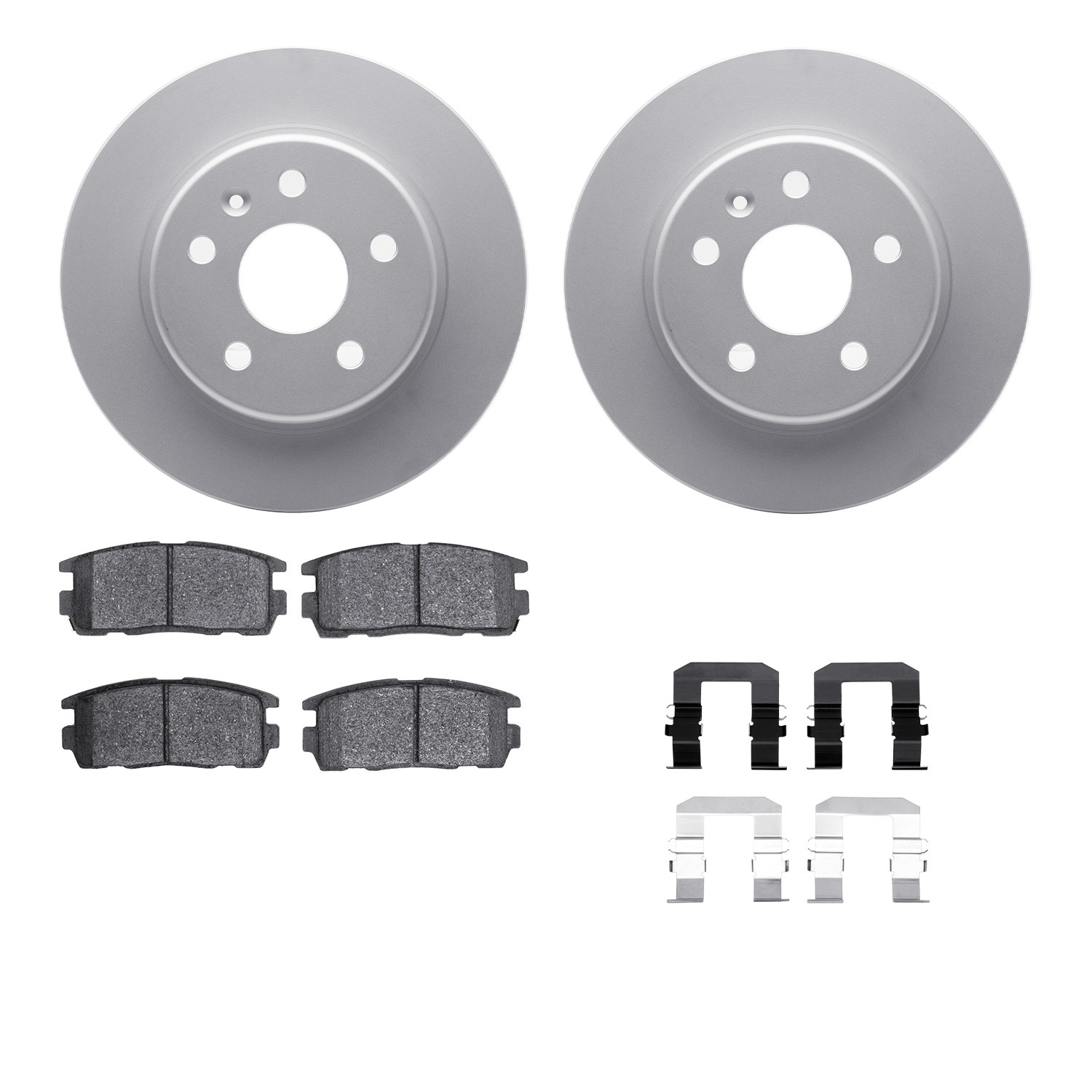 DFC GEOSPEC Coated Rotors with 5000 Brake Pads - Ceramic and Hardware