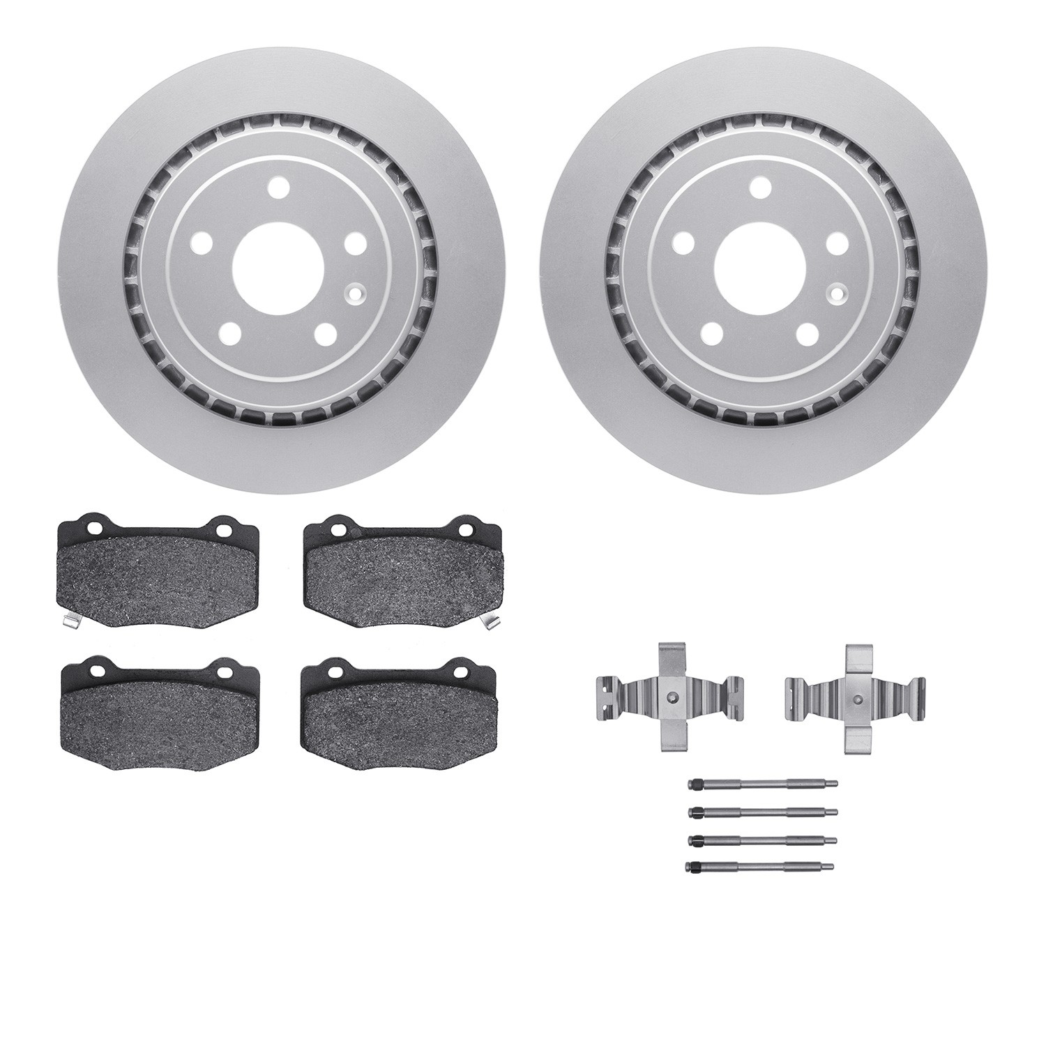 DFC GEOSPEC Coated Rotors with 5000 Brake Pads - Ceramic and Hardware