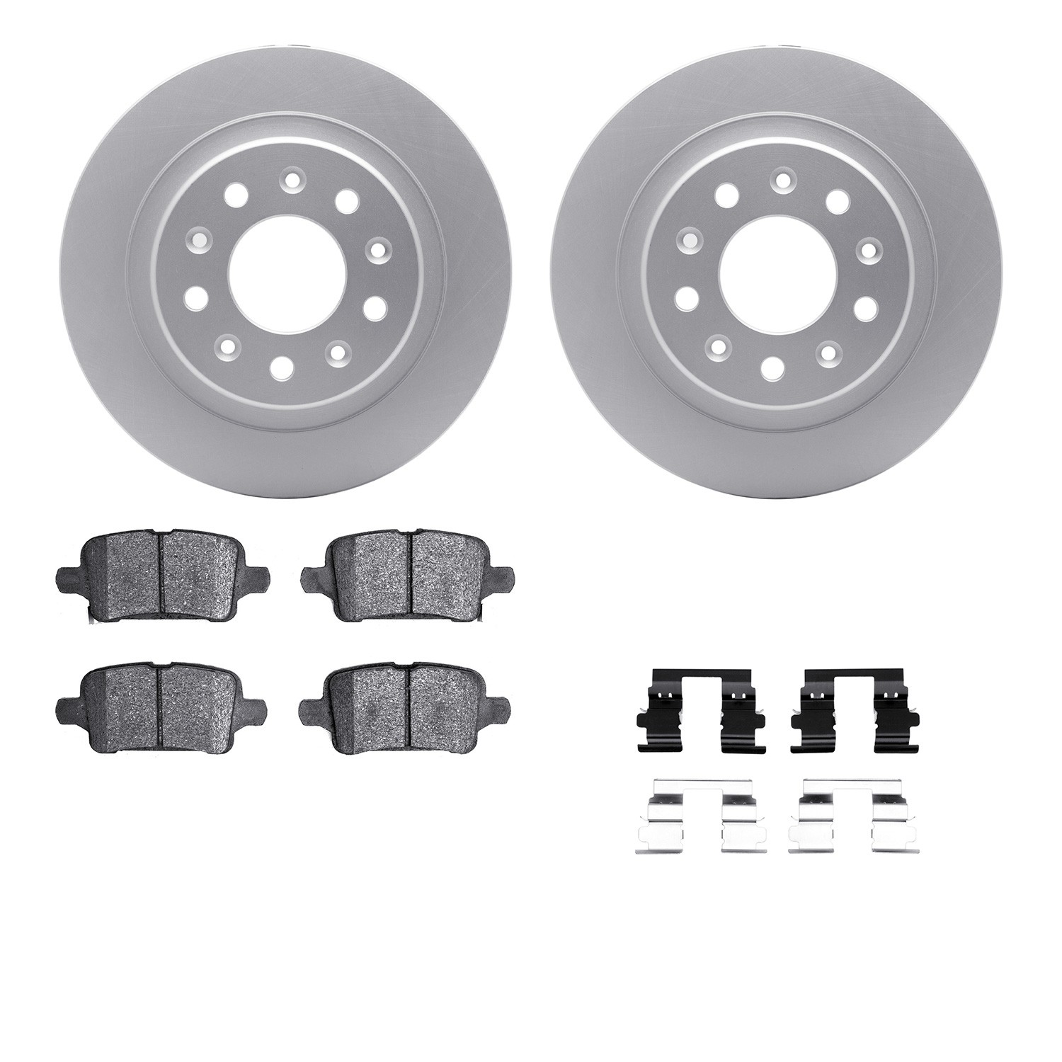 DFC GEOSPEC Coated Rotors with 5000 Brake Pads - Ceramic and Hardware