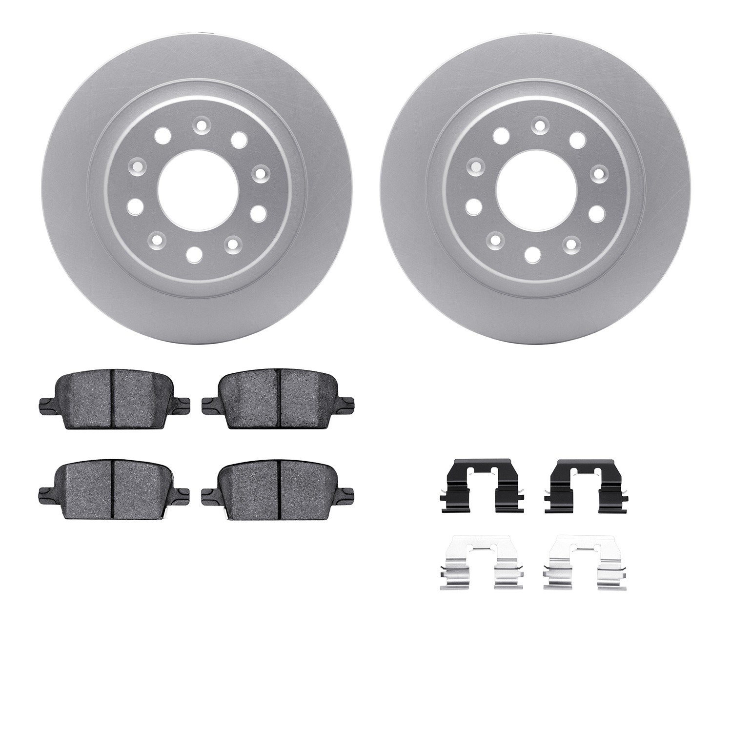 DFC GEOSPEC Coated Rotors with 5000 Brake Pads - Ceramic and Hardware