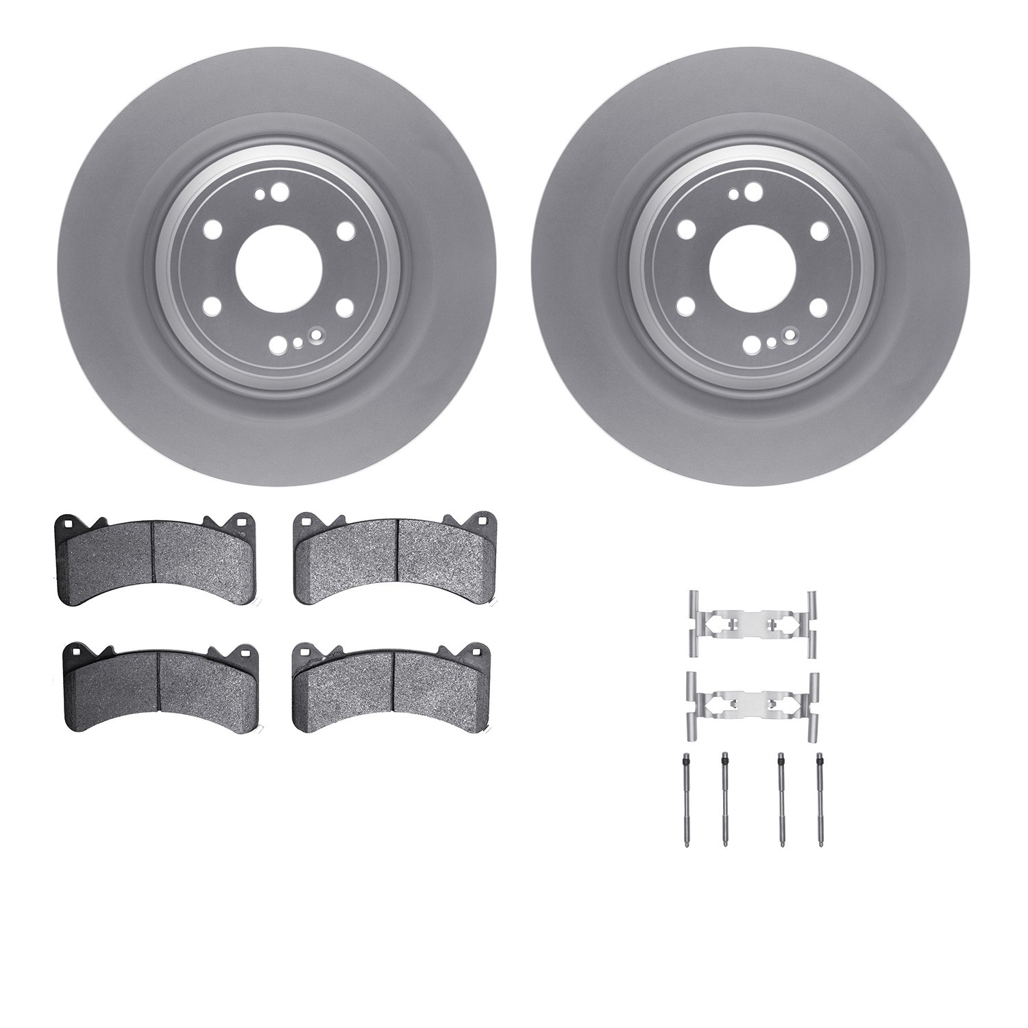 DFC GEOSPEC Coated Rotors with 5000 Brake Pads - Ceramic and Hardware