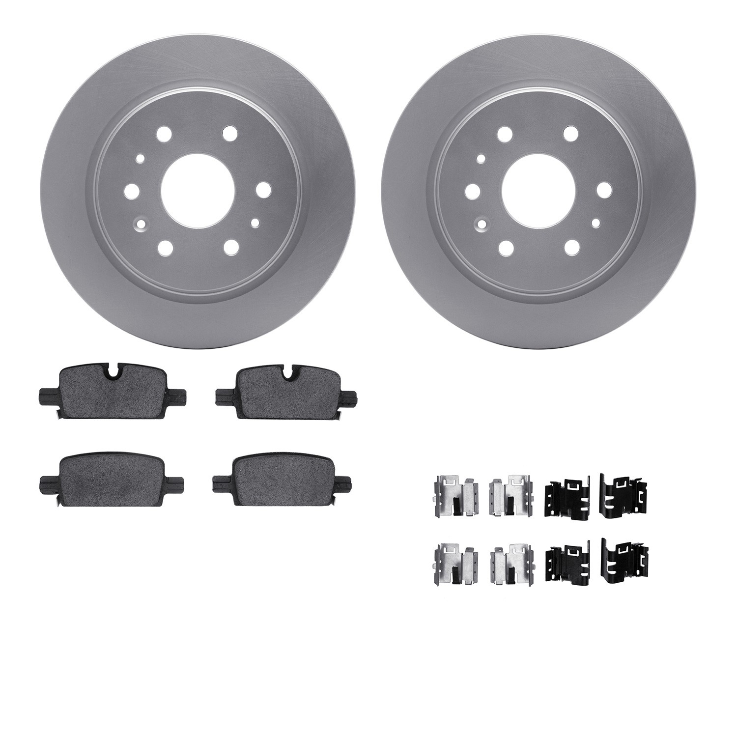DFC GEOSPEC Coated Rotors with 5000 Brake Pads - Ceramic and Hardware