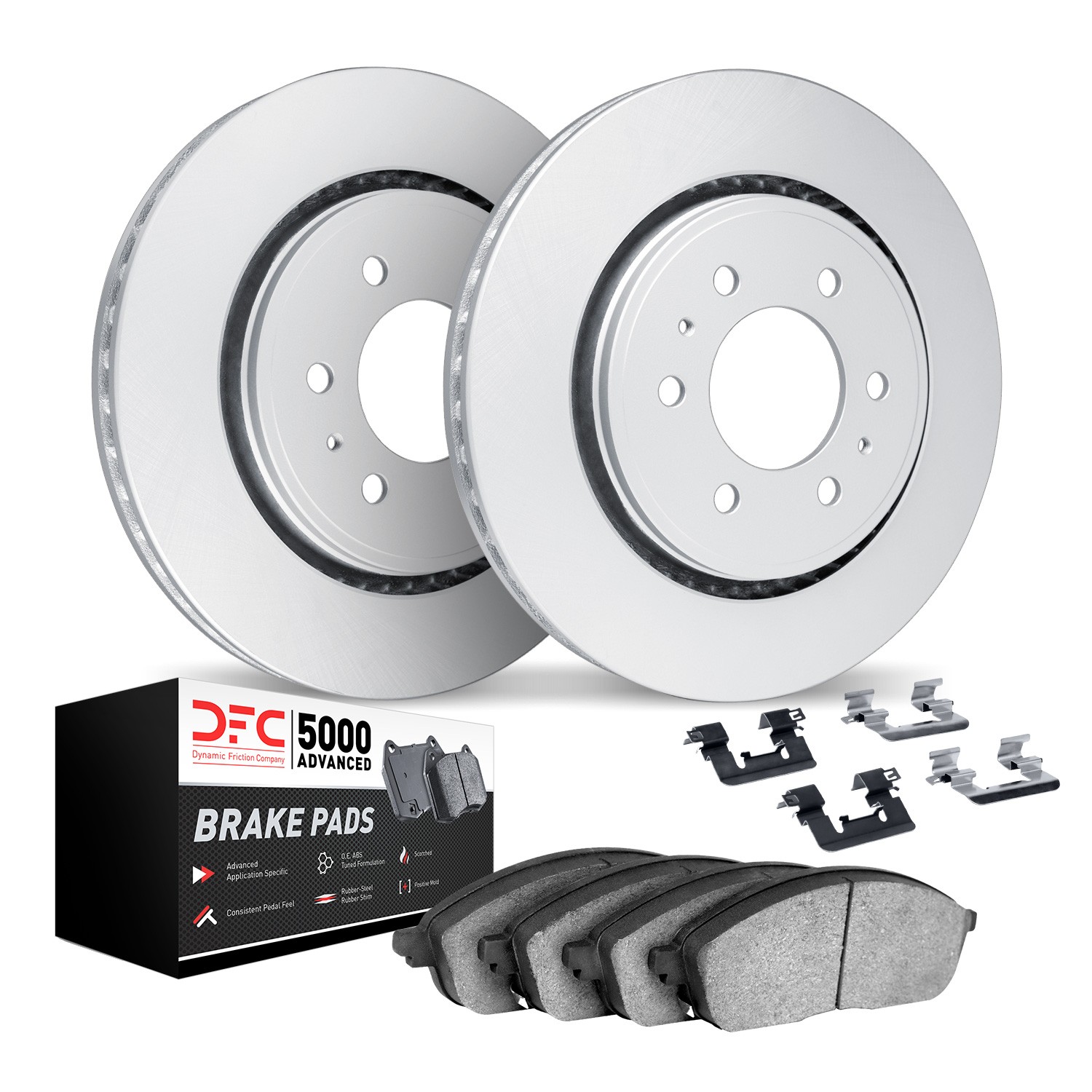 DFC Geospec Rotors with 5000 Advanced Brake Pads includes Hardware