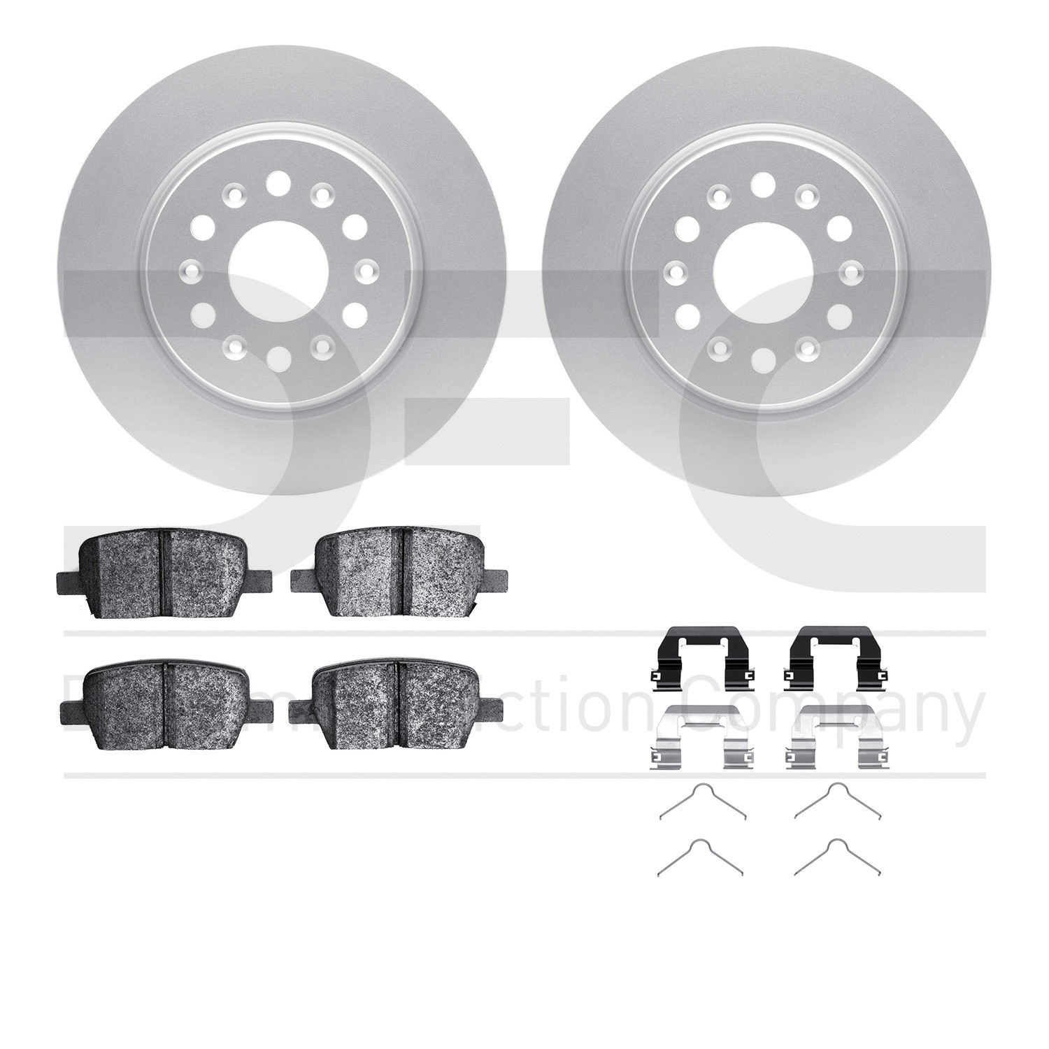DFC GEOSPEC Coated Rotors with 5000 Brake Pads - Ceramic and Hardware
