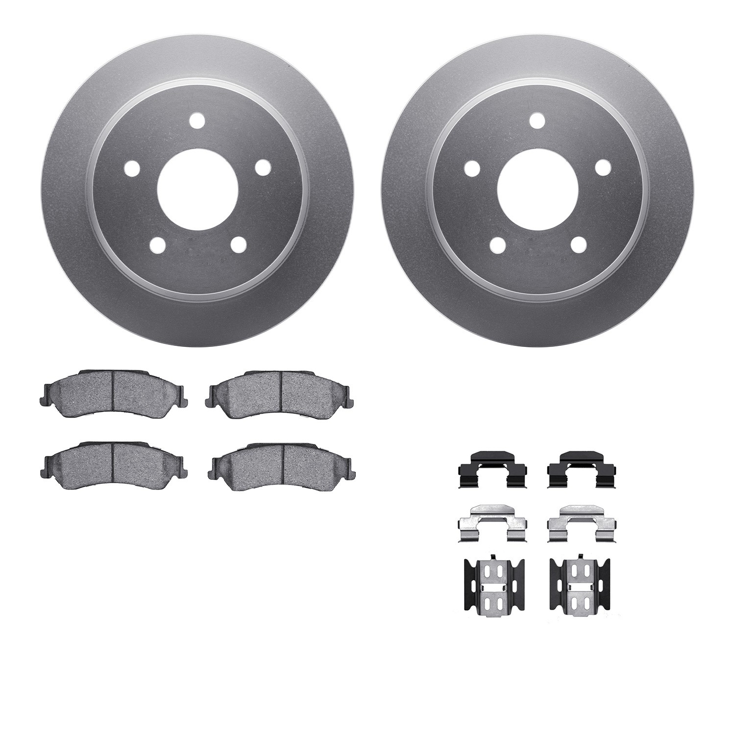 DFC GEOSPEC Coated Rotors with 5000 Brake Pads - Ceramic and Hardware
