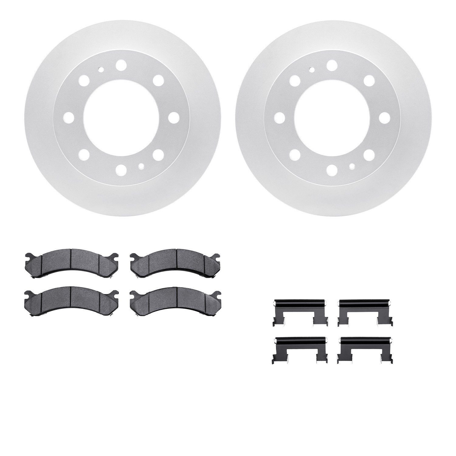 DFC GEOSPEC Coated Rotors with 5000 Brake Pads - Ceramic and Hardware