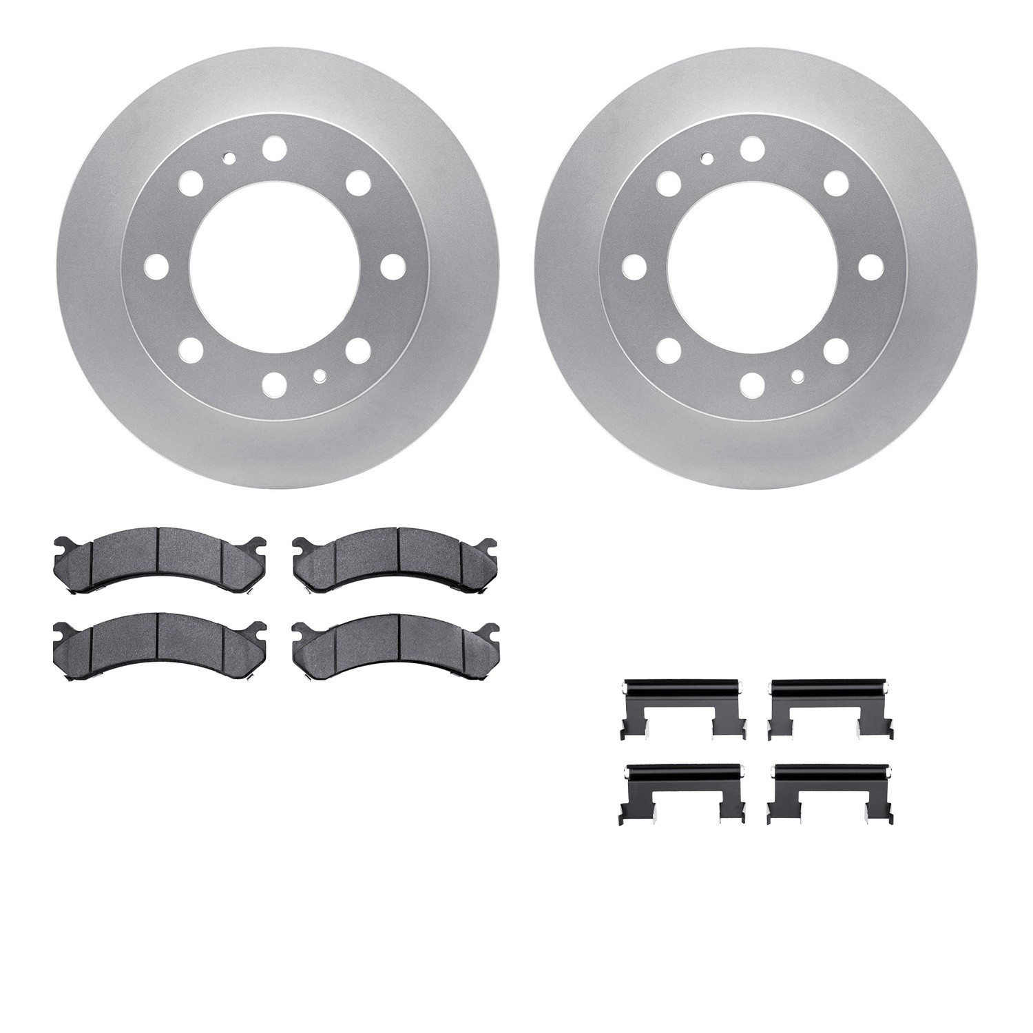 DFC GEOSPEC Coated Rotors with 5000 Brake Pads - Ceramic and Hardware