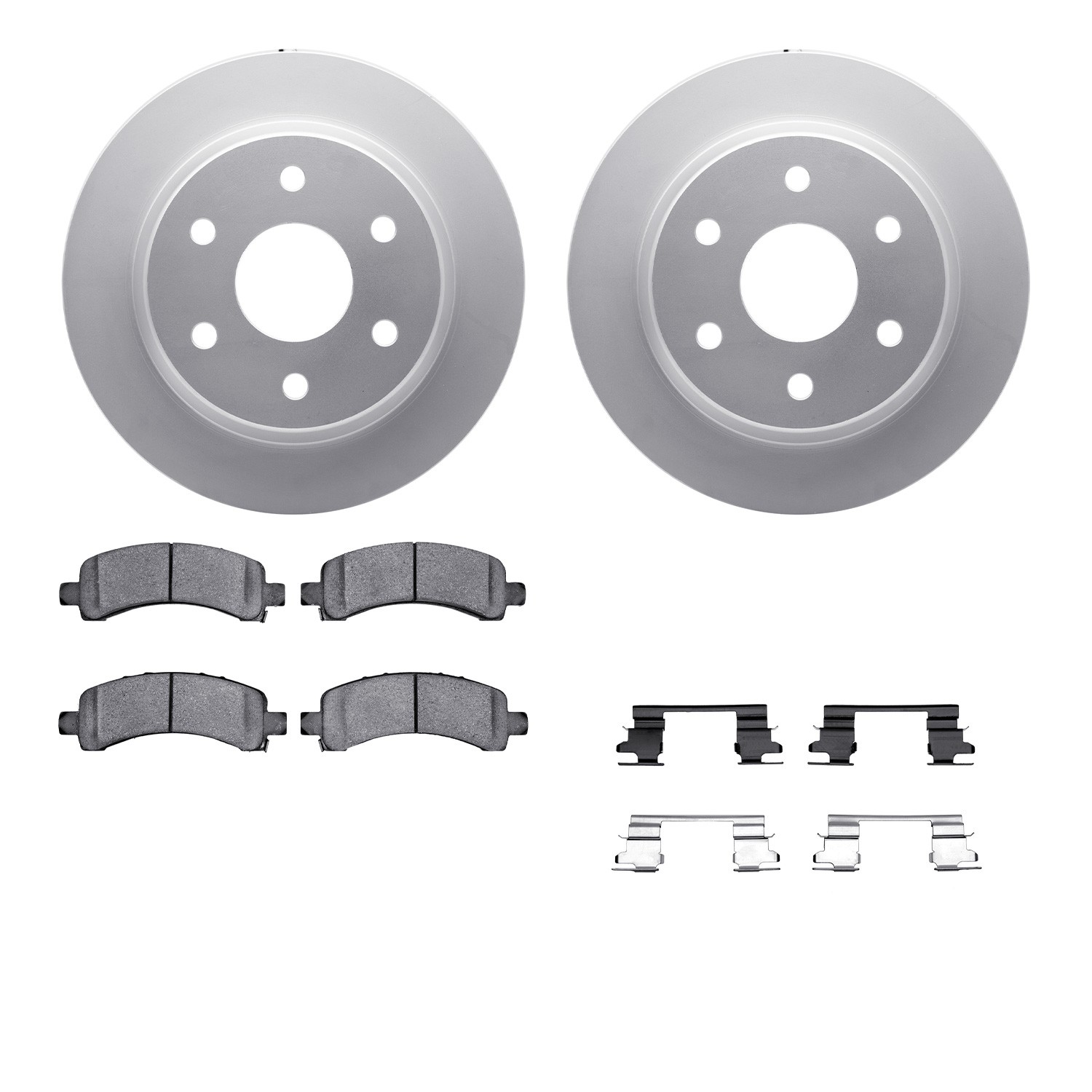 DFC GEOSPEC Coated Rotors with 5000 Brake Pads - Ceramic and Hardware
