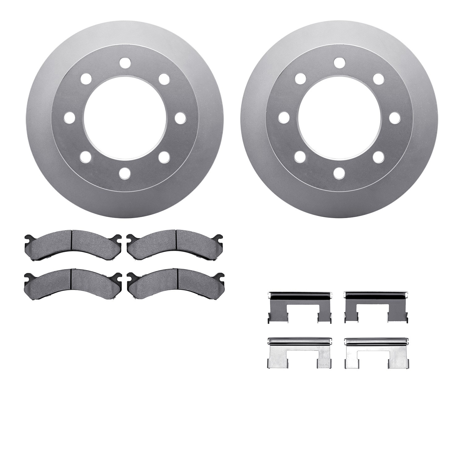 DFC GEOSPEC Coated Rotors with 5000 Brake Pads - Ceramic and Hardware