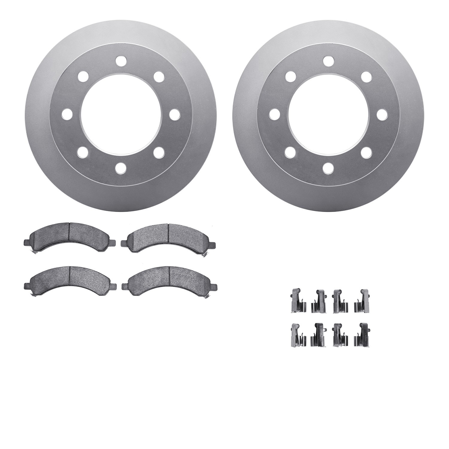 DFC GEOSPEC Coated Rotors with 5000 Brake Pads - Ceramic and Hardware