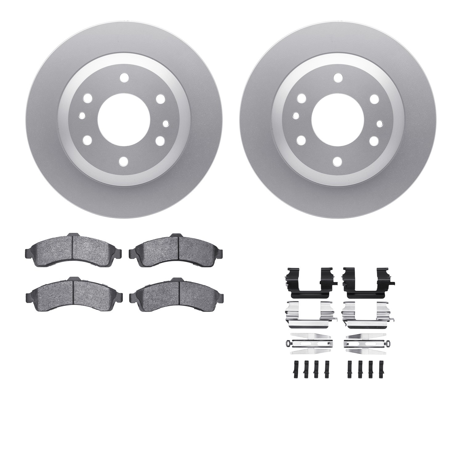 DFC GEOSPEC Coated Rotors with 5000 Brake Pads - Ceramic and Hardware