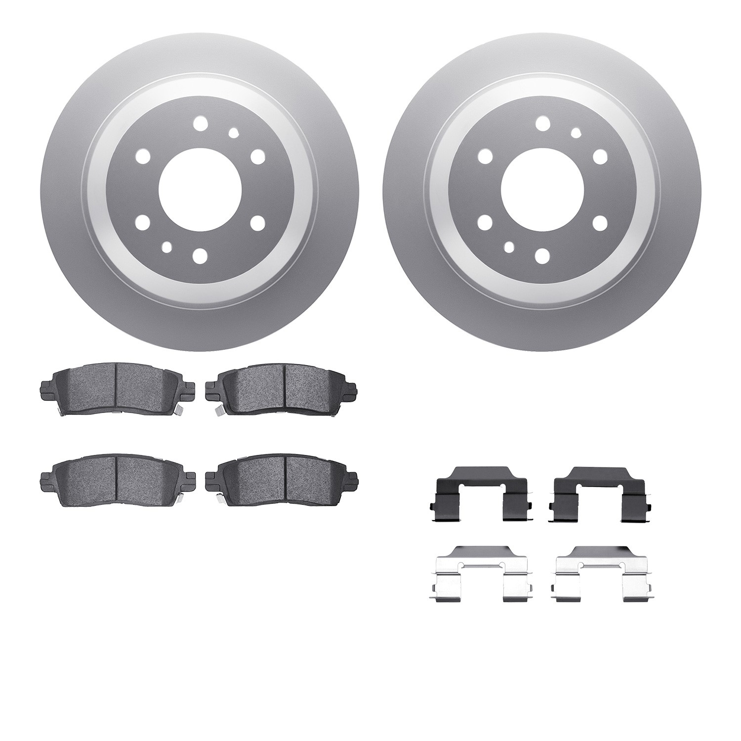DFC GEOSPEC Coated Rotors with 5000 Brake Pads - Ceramic and Hardware