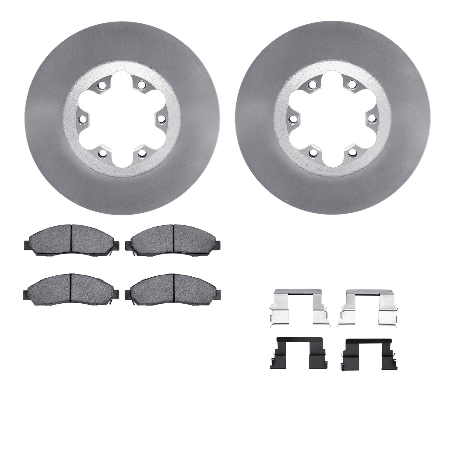 DFC GEOSPEC Coated Rotors with 5000 Brake Pads - Ceramic and Hardware