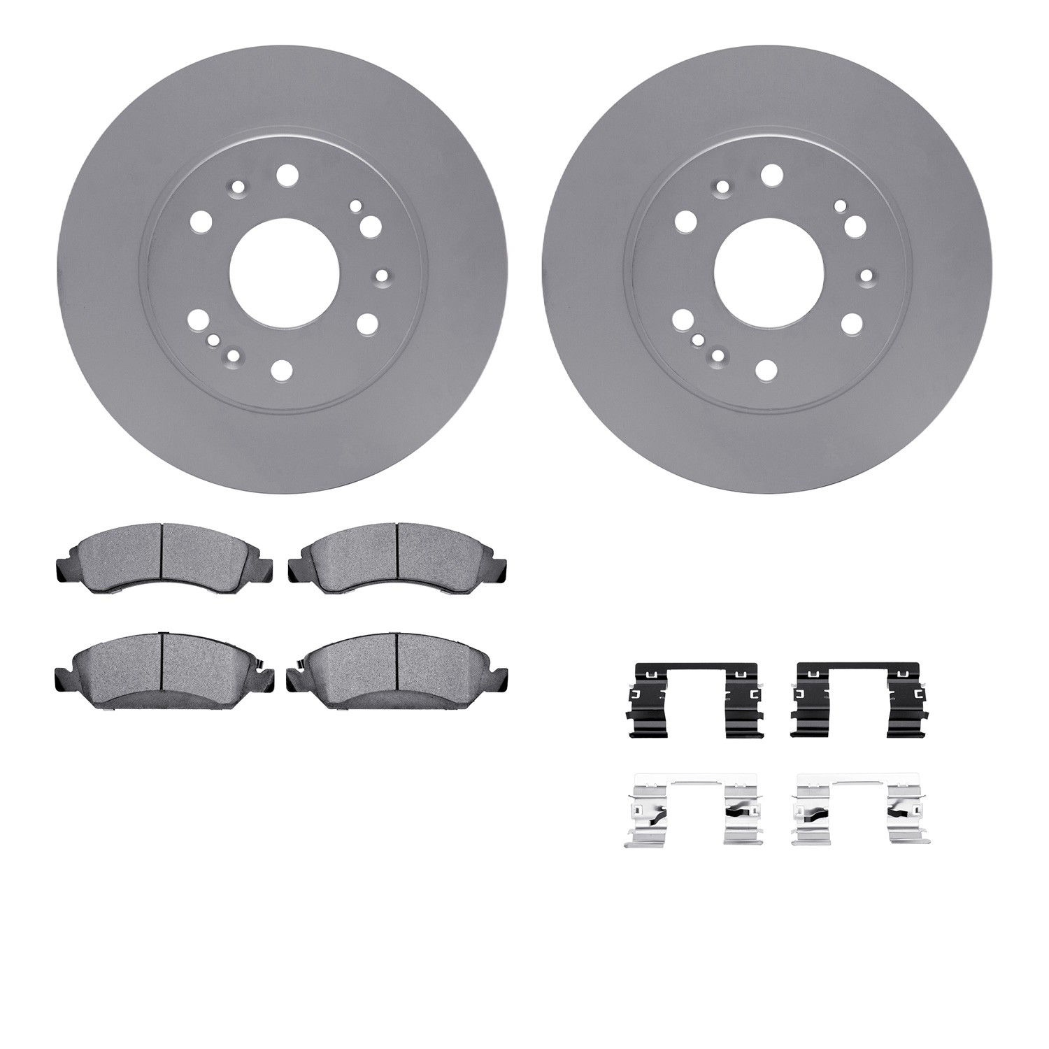 DFC GEOSPEC Coated Rotors with 5000 Brake Pads - Ceramic and Hardware