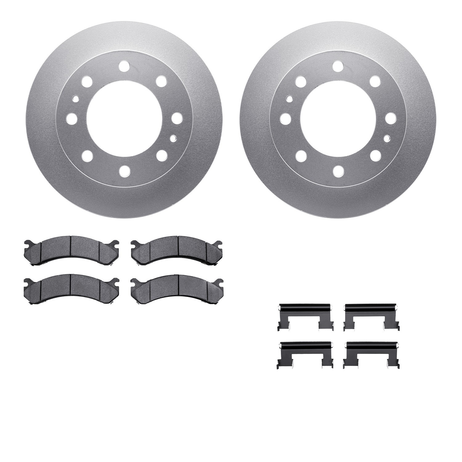 DFC GEOSPEC Coated Rotors with 5000 Brake Pads - Ceramic and Hardware