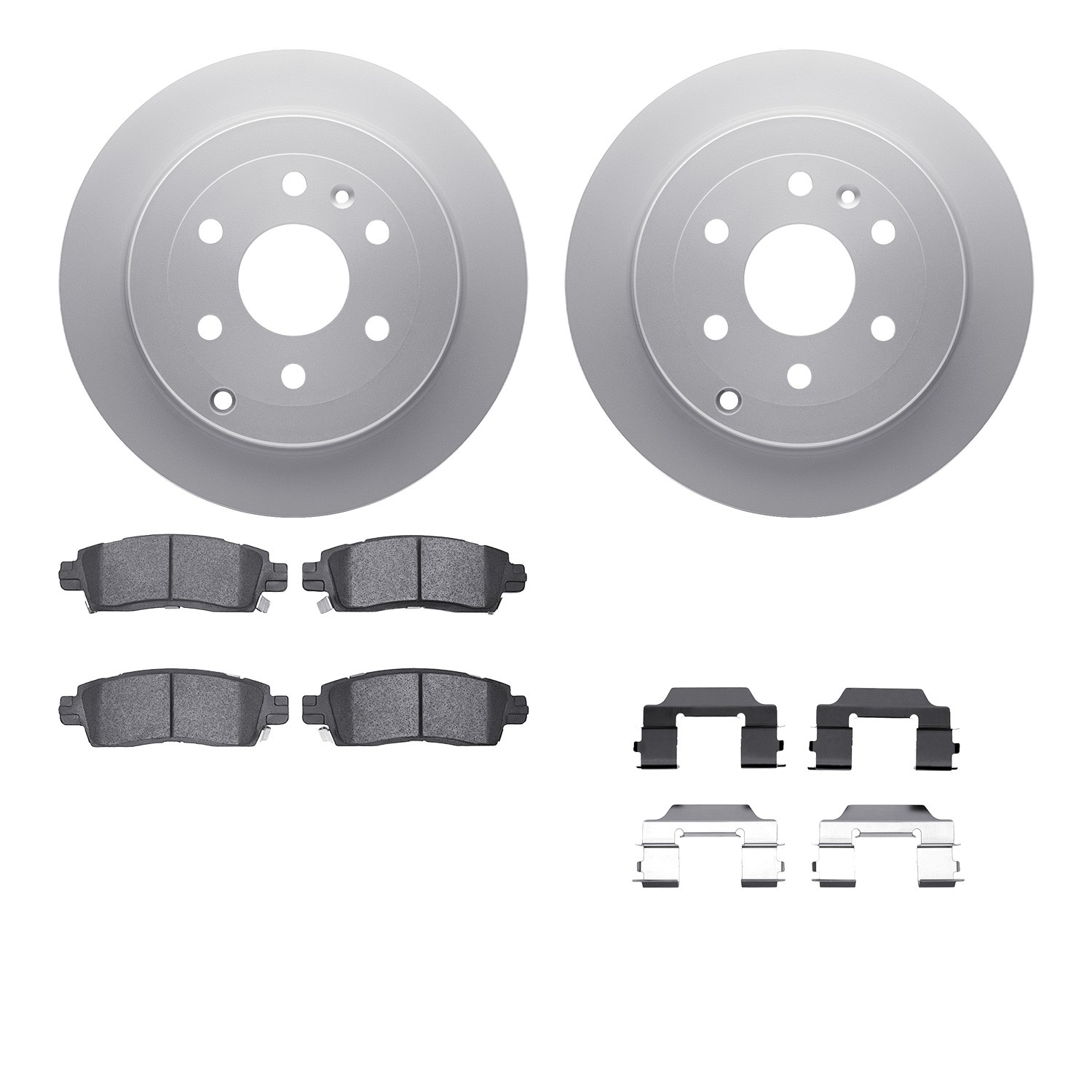 DFC GEOSPEC Coated Rotors with 5000 Brake Pads - Ceramic and Hardware