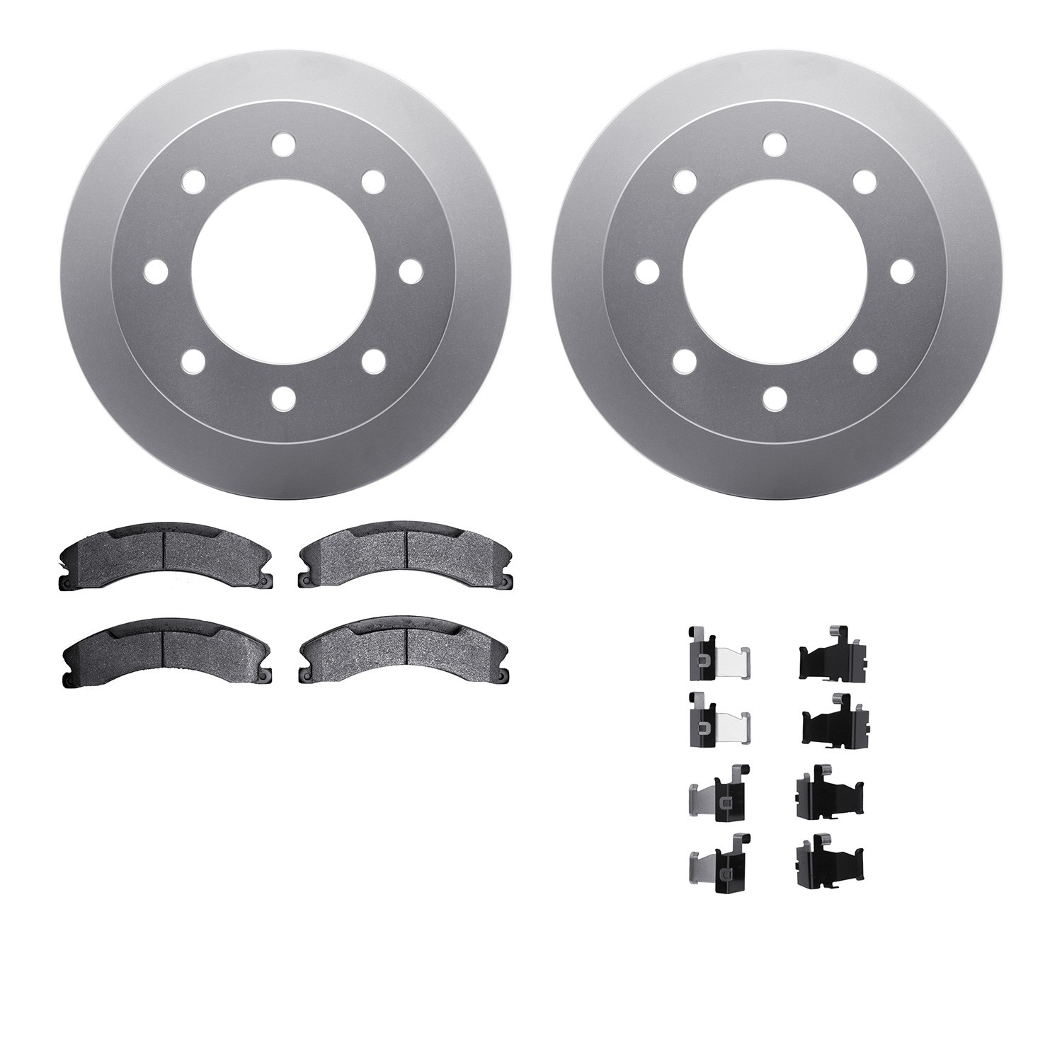 DFC GEOSPEC Coated Rotors with 5000 Brake Pads - Ceramic and Hardware