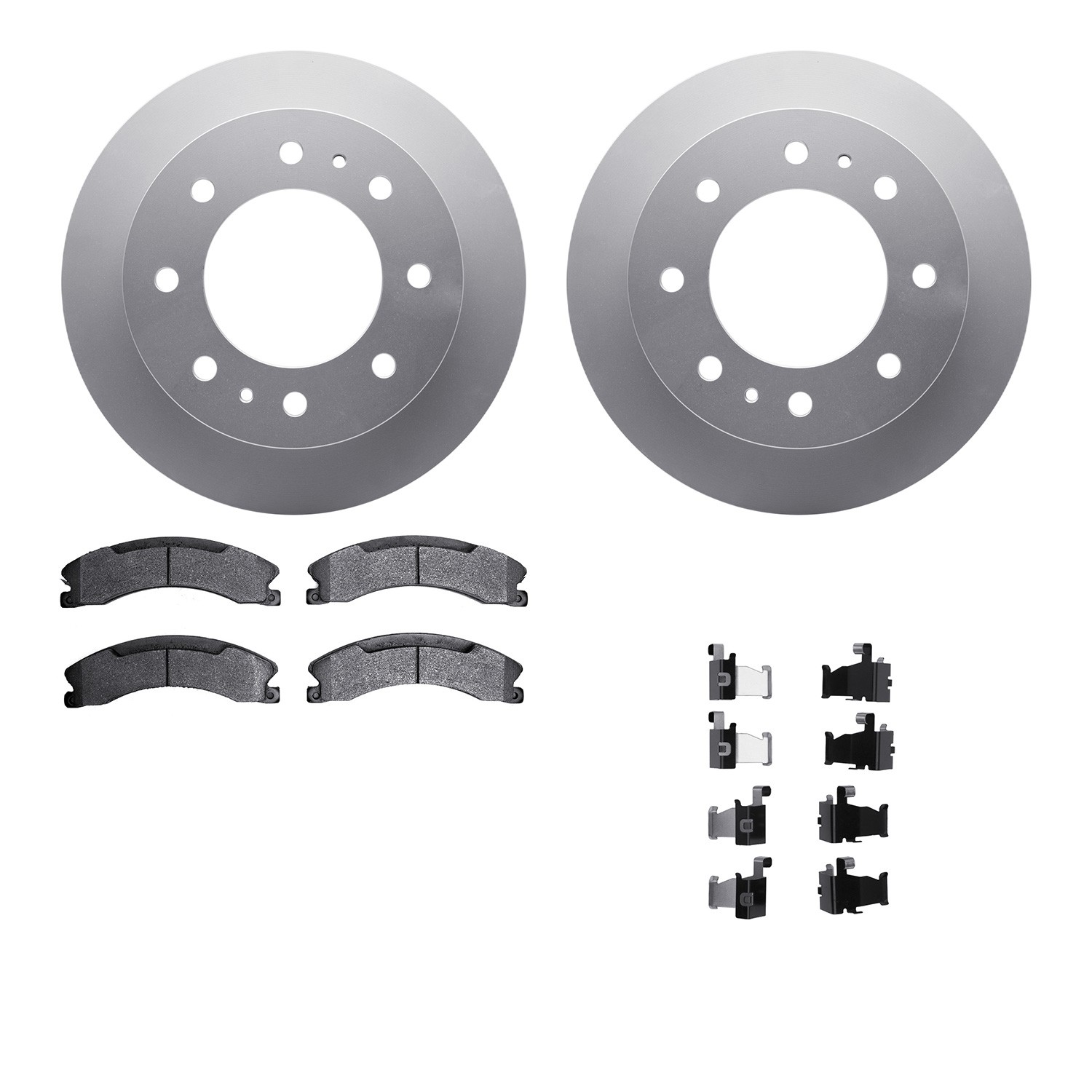 DFC GEOSPEC Coated Rotors with 5000 Brake Pads - Ceramic and Hardware