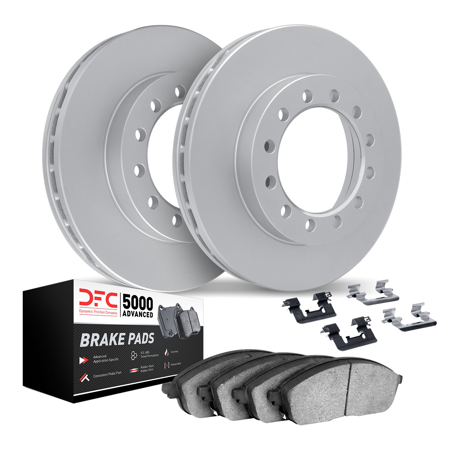 DFC GEOSPEC Coated Rotors with 5000 Brake Pads - Ceramic and Hardware
