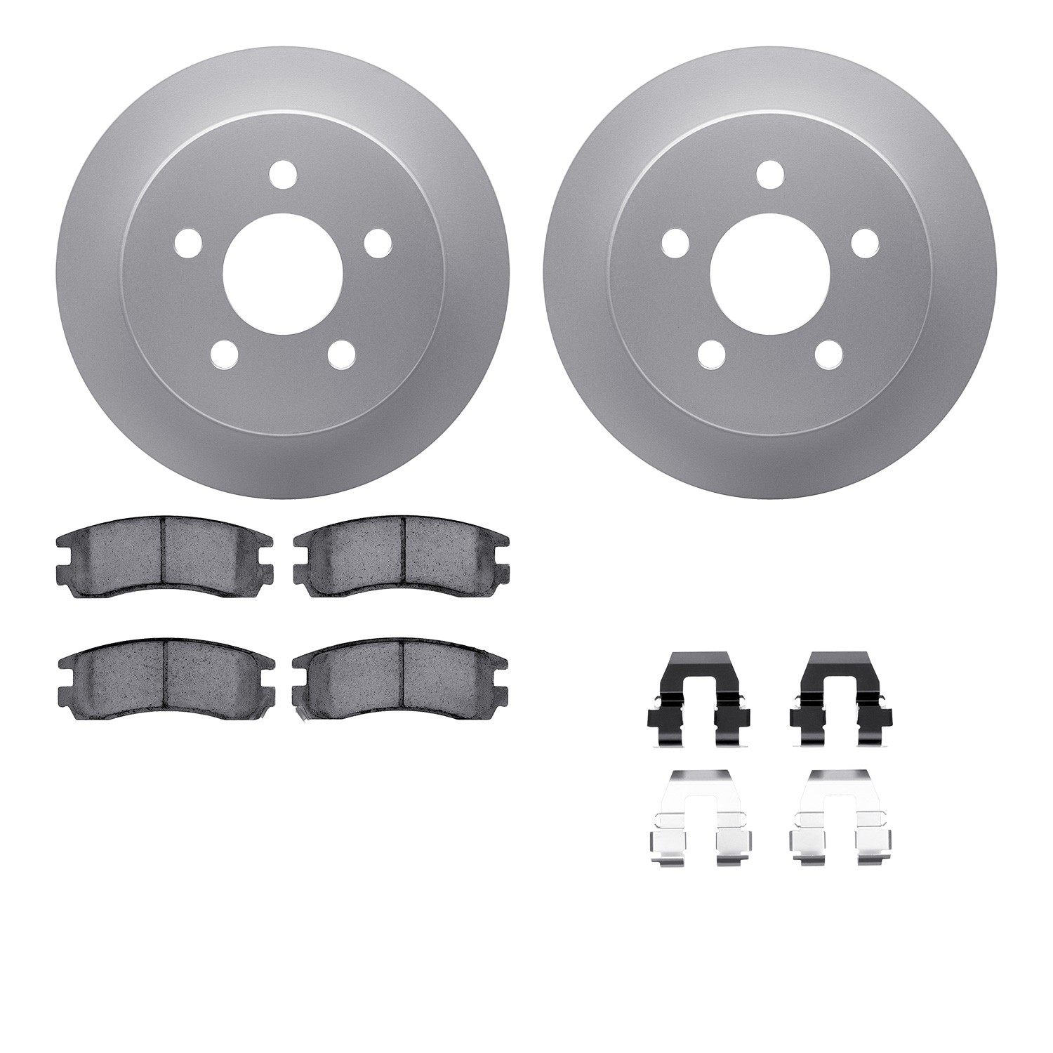 DFC GEOSPEC Coated Rotors with 5000 Brake Pads - Ceramic and Hardware