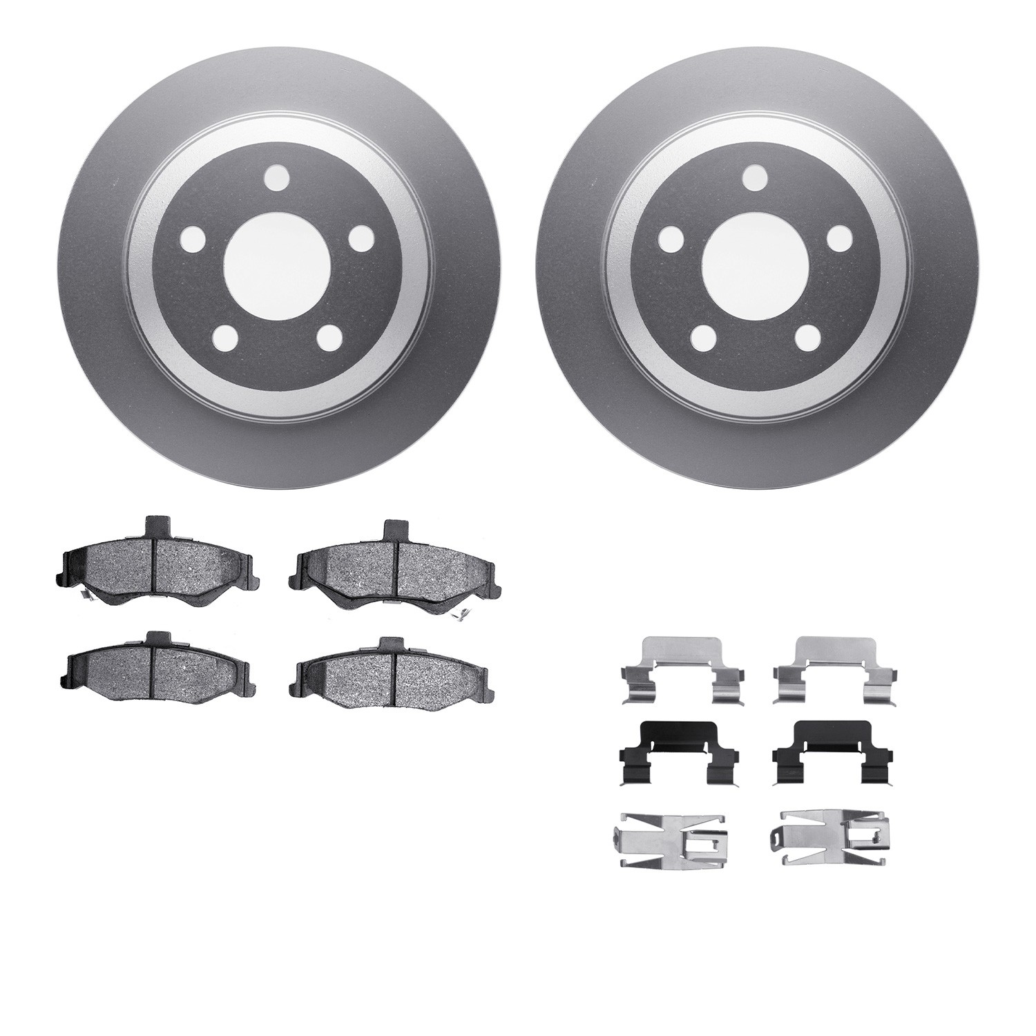 DFC GEOSPEC Coated Rotors with 5000 Brake Pads - Ceramic and Hardware