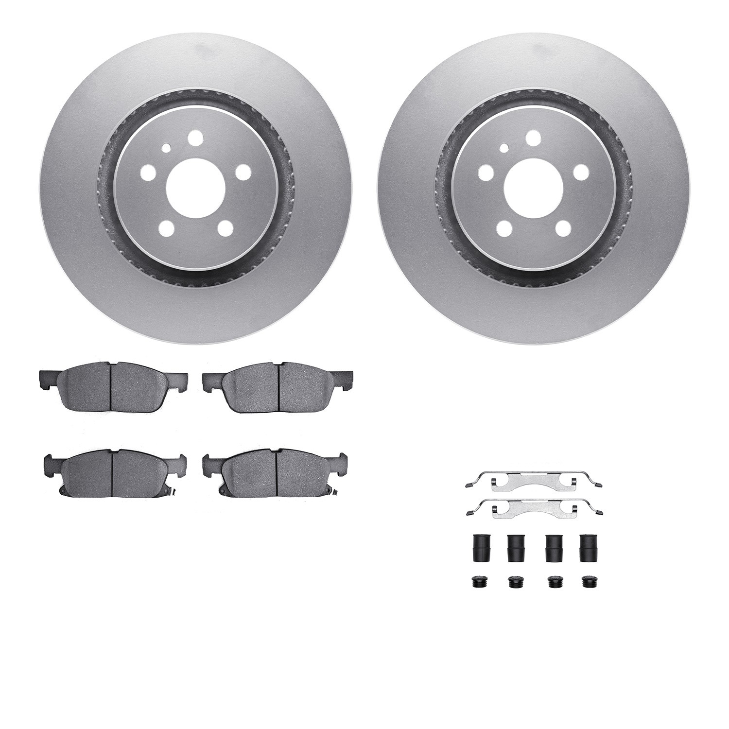 DFC GEOSPEC Coated Rotors with 5000 Brake Pads - Ceramic and Hardware