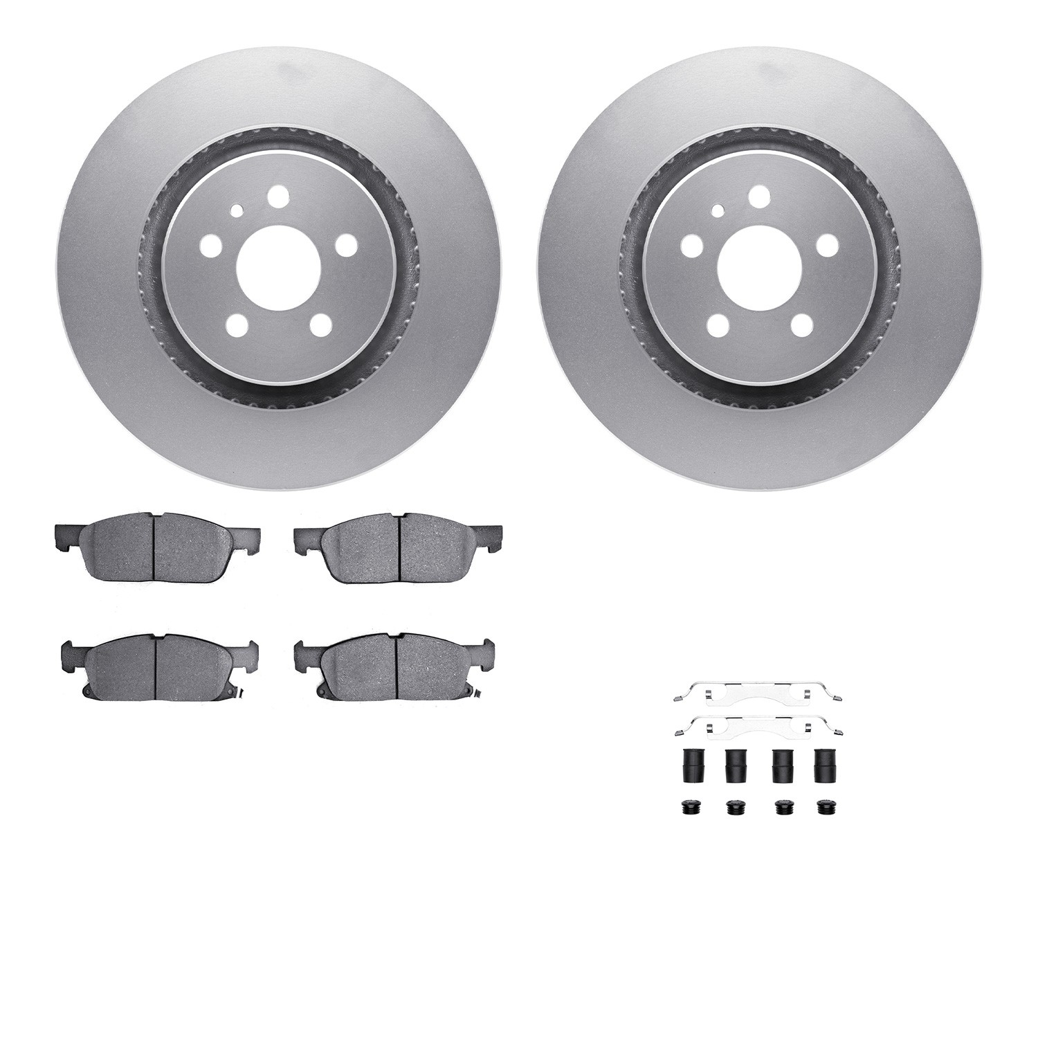 DFC GEOSPEC Coated Rotors with 5000 Brake Pads - Ceramic and Hardware