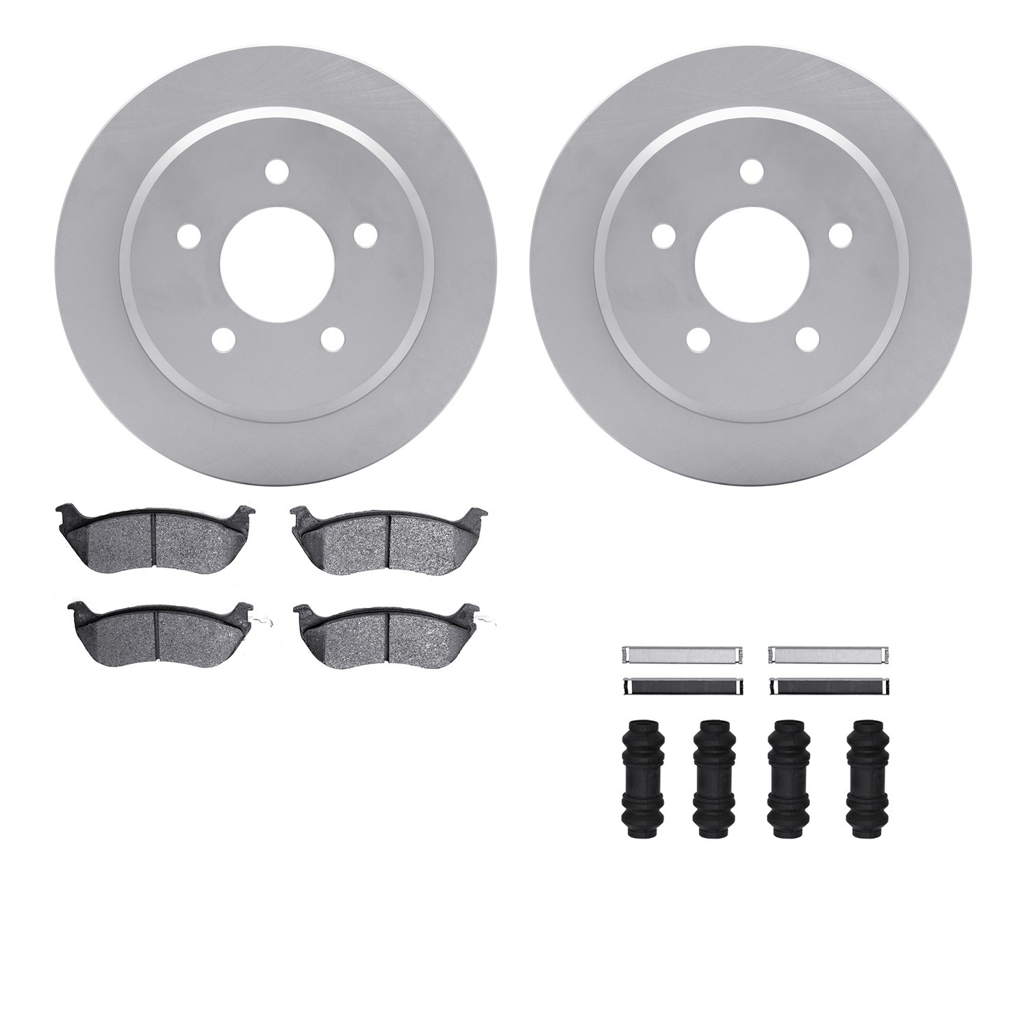 DFC GEOSPEC Coated Rotors with 5000 Brake Pads - Ceramic and Hardware