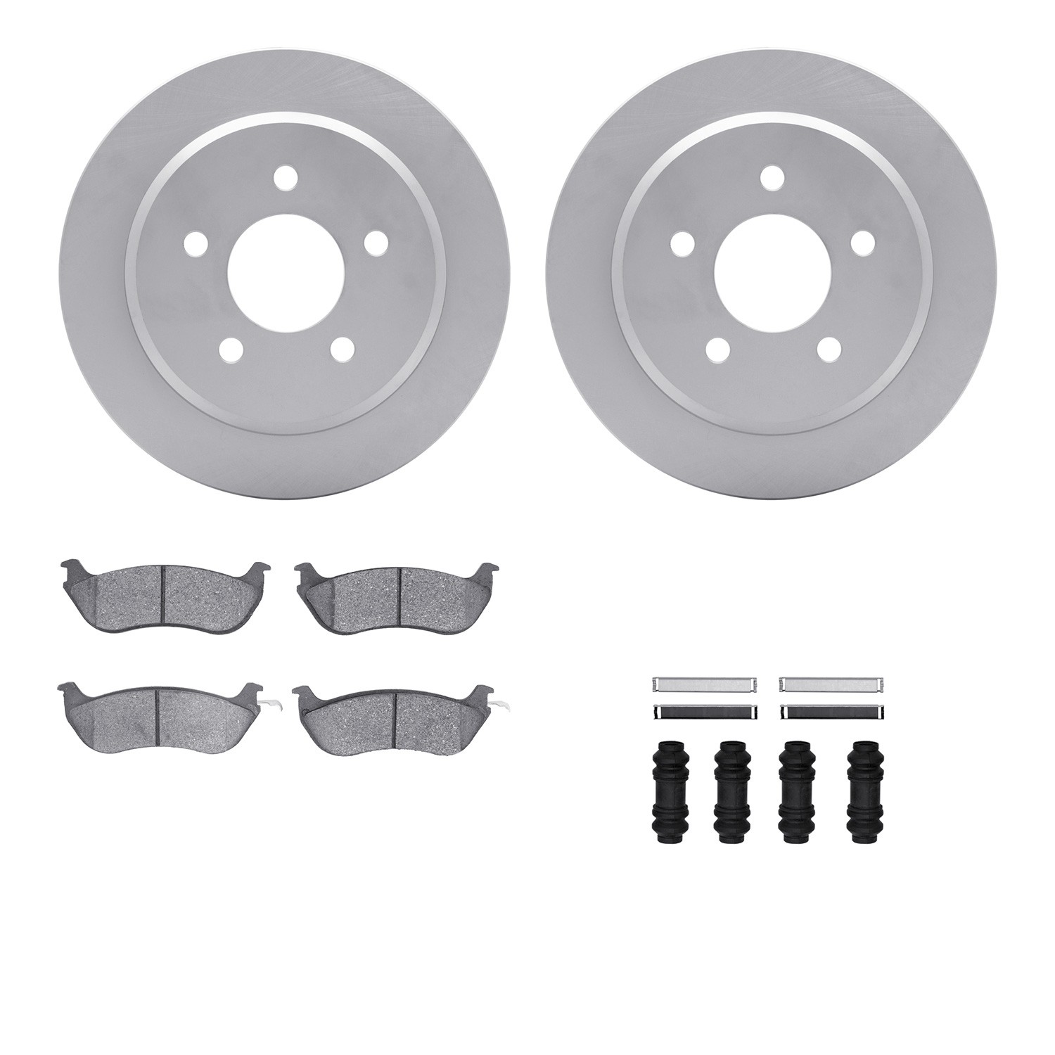 DFC GEOSPEC Coated Rotors with 5000 Brake Pads - Ceramic and Hardware