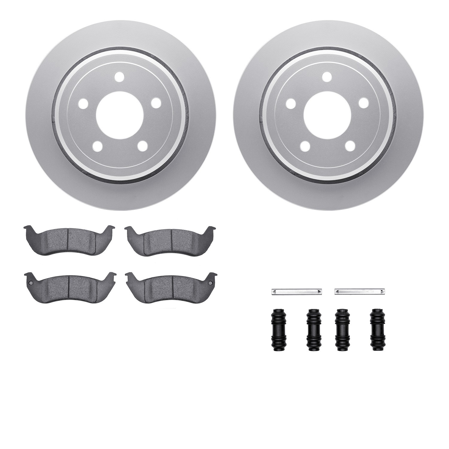 DFC GEOSPEC Coated Rotors with 5000 Brake Pads - Ceramic and Hardware