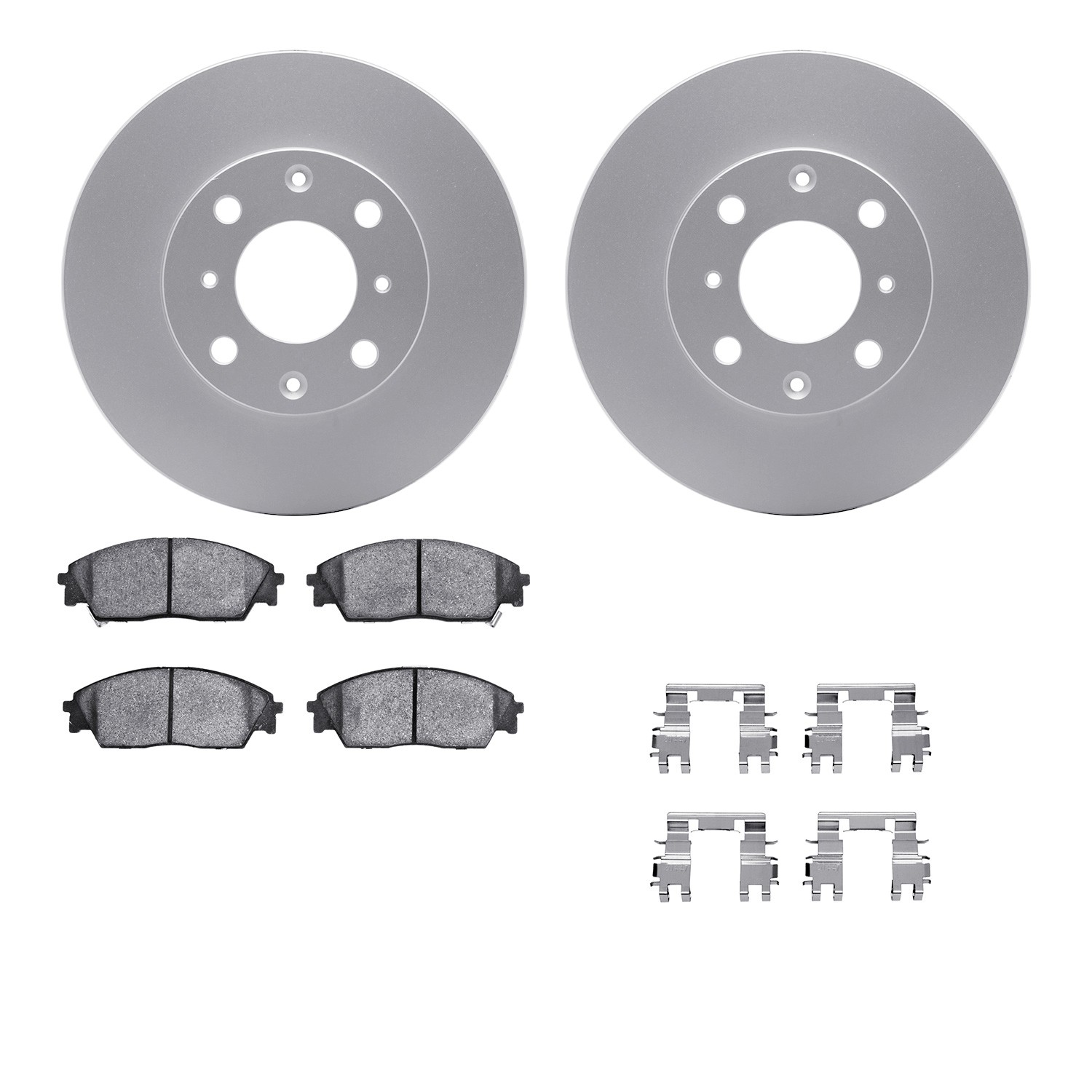 DFC GEOSPEC Coated Rotors with 5000 Brake Pads - Ceramic and Hardware