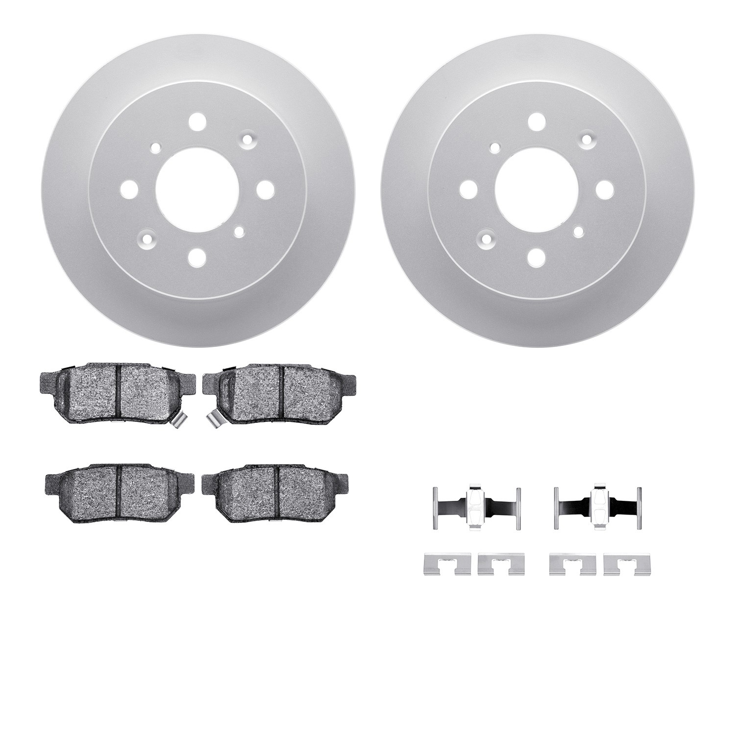 DFC GEOSPEC Coated Rotors with 5000 Brake Pads - Ceramic and Hardware