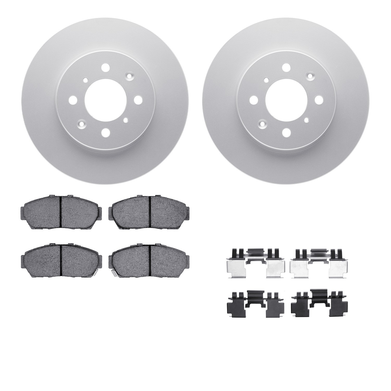 DFC GEOSPEC Coated Rotors with 5000 Brake Pads - Ceramic and Hardware